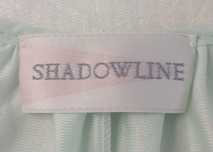 Vintage Shadowline Peignoir Set Nightgown & Robe M/L Long Green Lace Hollywood