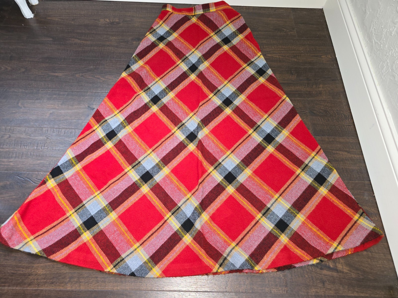 Fritzi of California Vtg Long Maxi Skirt Size 7 8 Plaid Red Clothes