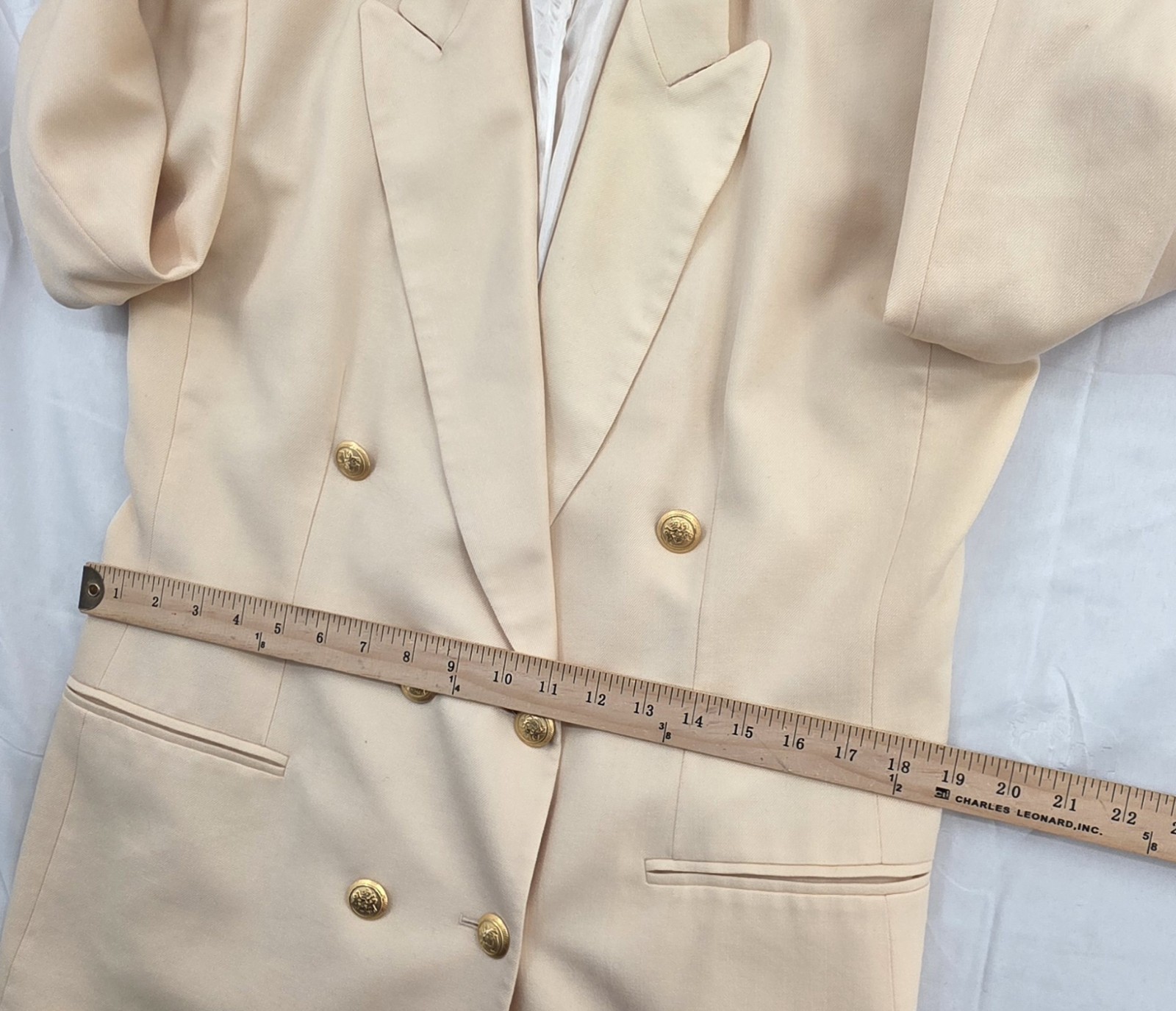 VTG 90s Pendleton Double Breasted Wool Blazer Gold Crest Buttons Women 12