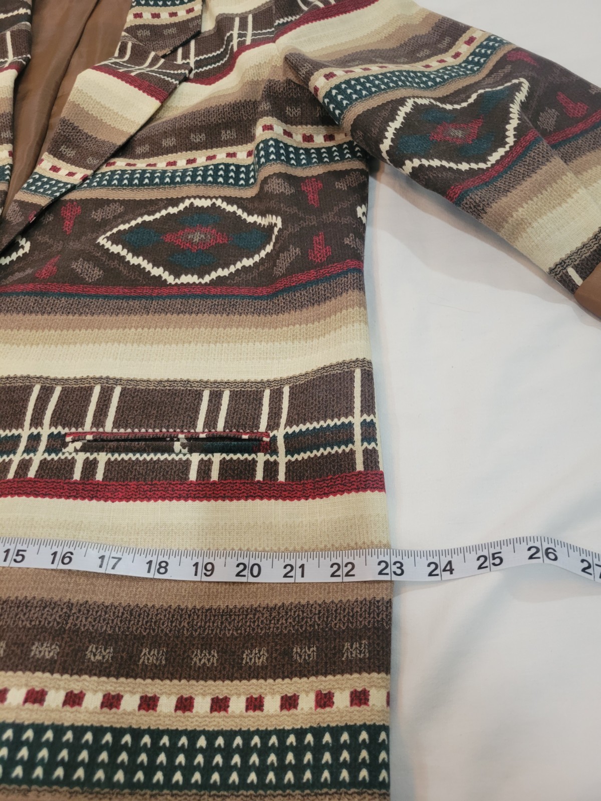 Southwestern Oversized Blazer Jacket Womens L Earth Tone Aztec 90s UNITS