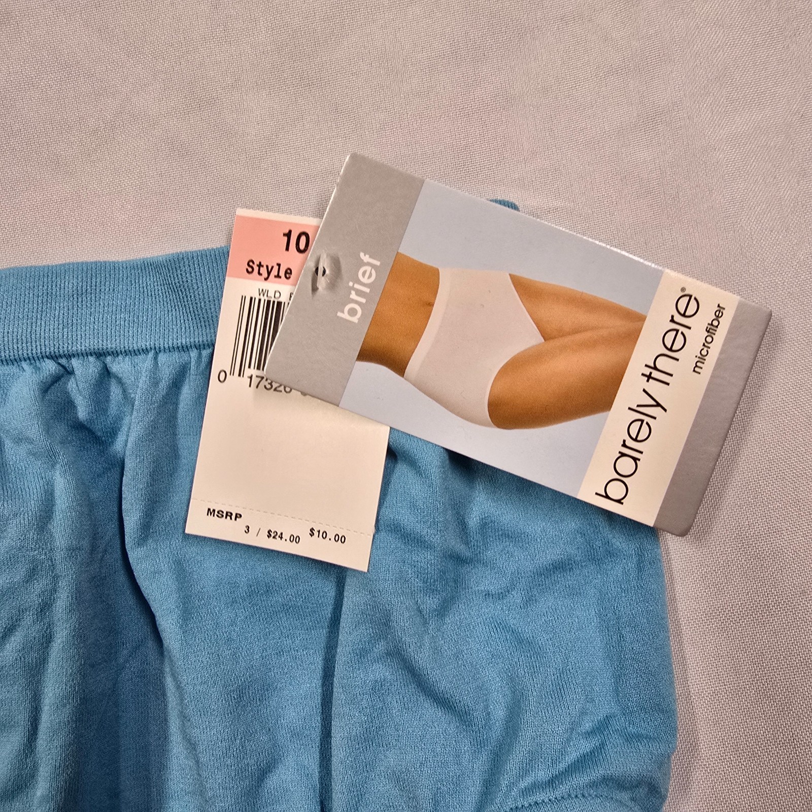 Vtg BARELY THERE 2303 Solid Microfiber Hi-Cut 10/11 Teal Panties NEW