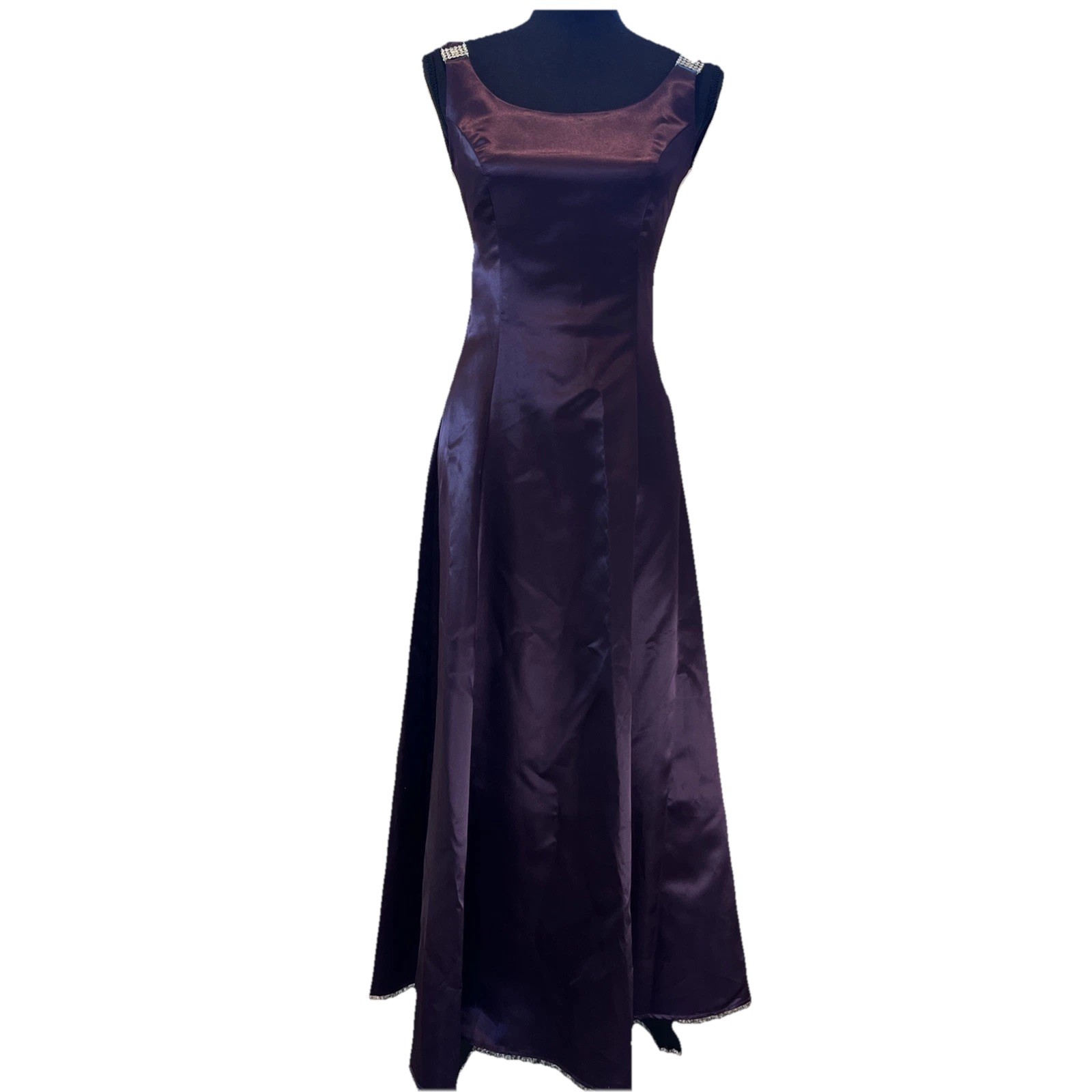 VTG Jordan Prom Formal Evening Gown Sz 7/8 Royal Purple Grape Satin-like Fabric