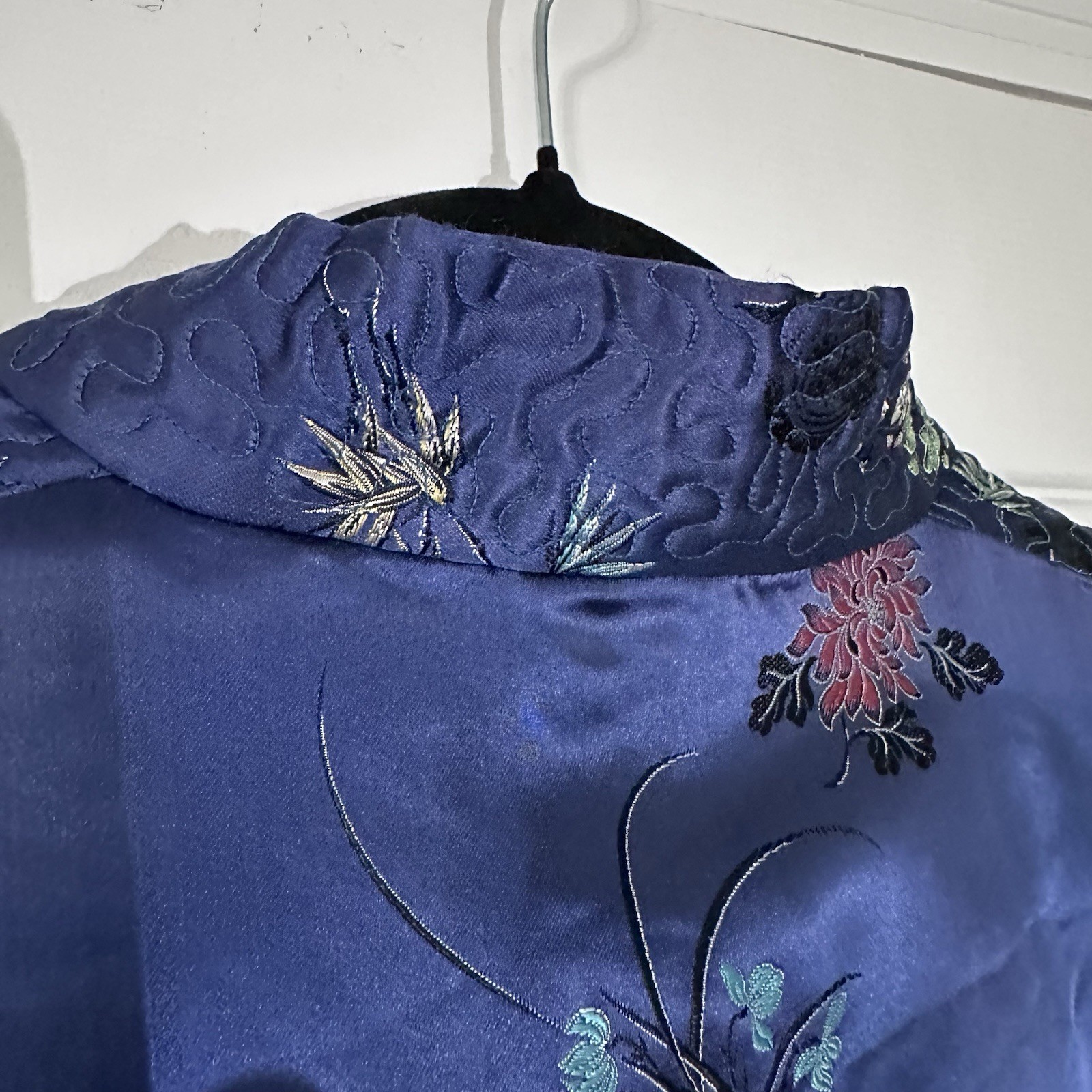 Kimono Robe Pockets, Blue ,Tailored Saigon Vietnam War Vintage 1966 Dress