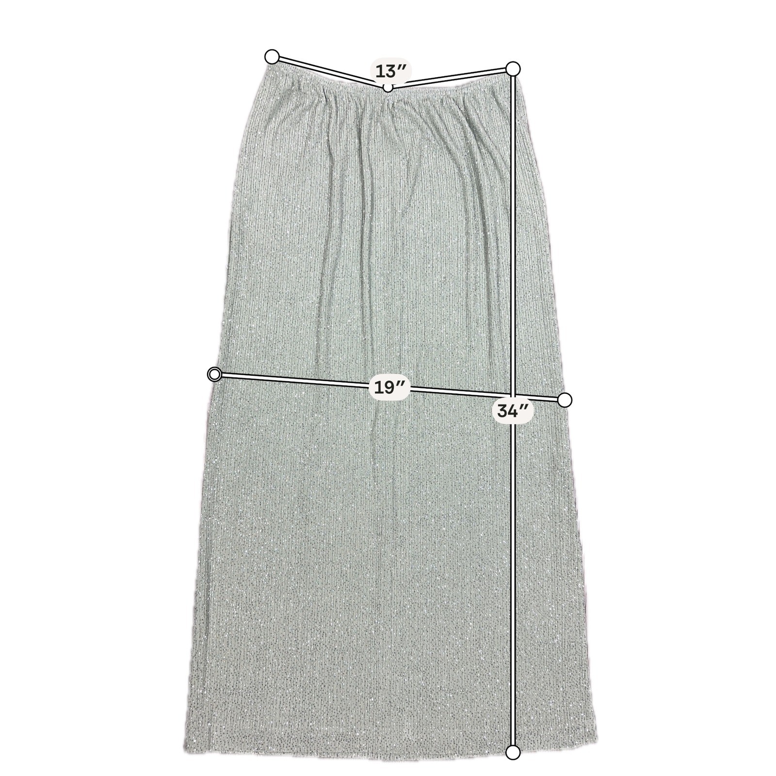 Vintage Mint Metallic Maxi Skirt – SIZE 12P Jeffrey & Dara Evenings Party