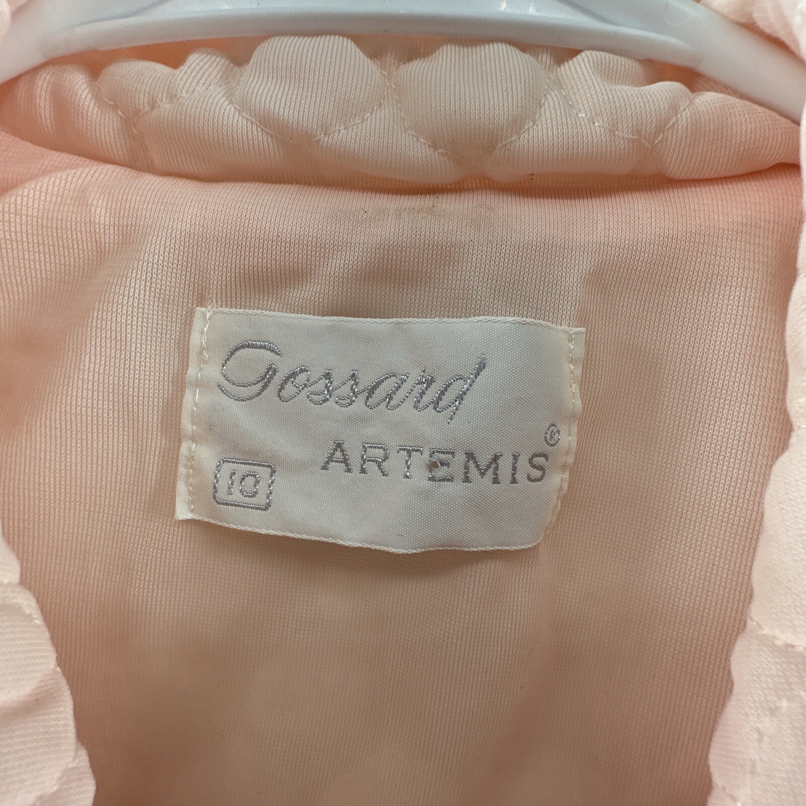 Vintage Gossard Artemis Jacket Housecoat Sz 10 Pink Quilted Button Down Bed Robe