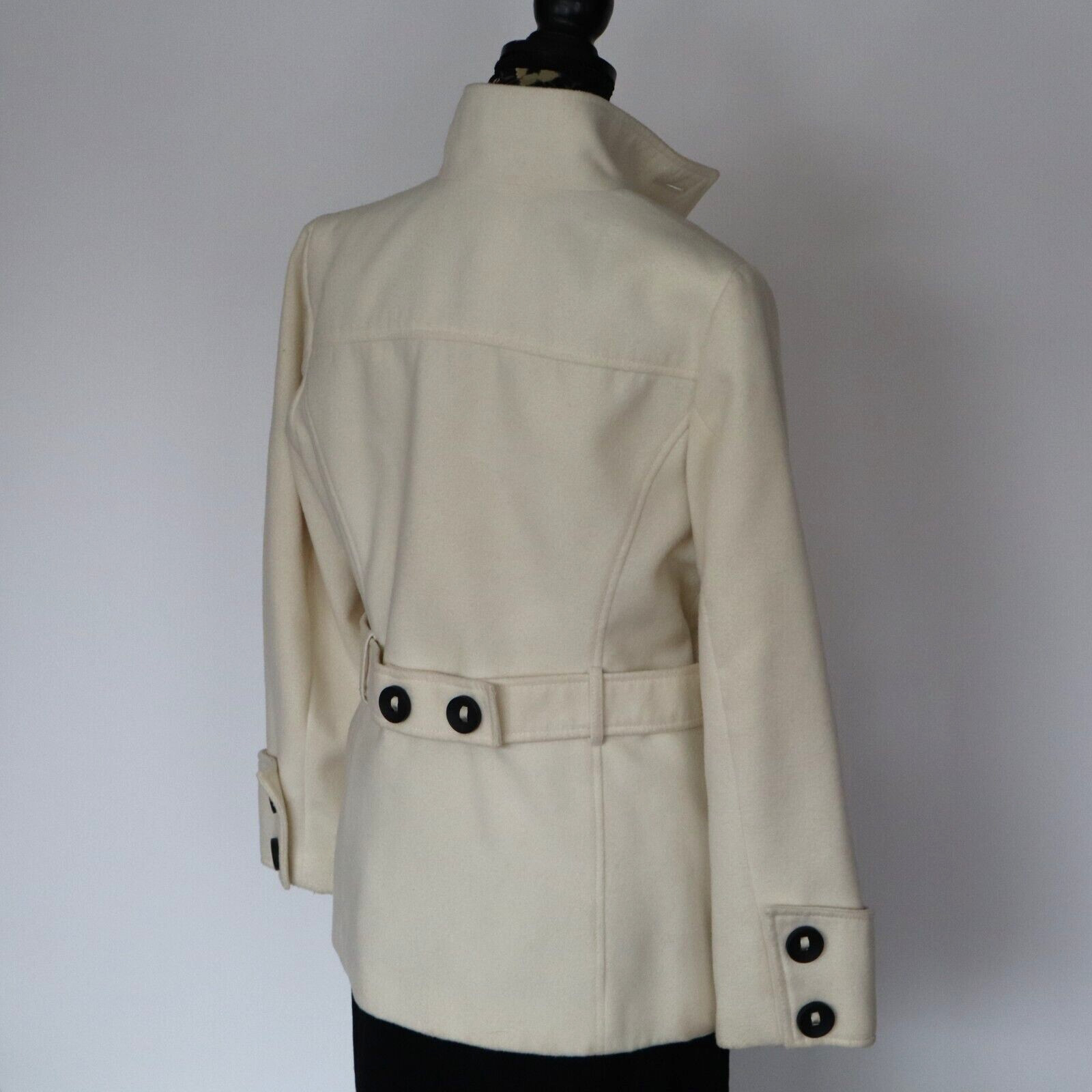 Vintage Chico&rsquo;s Jacket Coat Winter White w Black Buttons Size 1 Medium