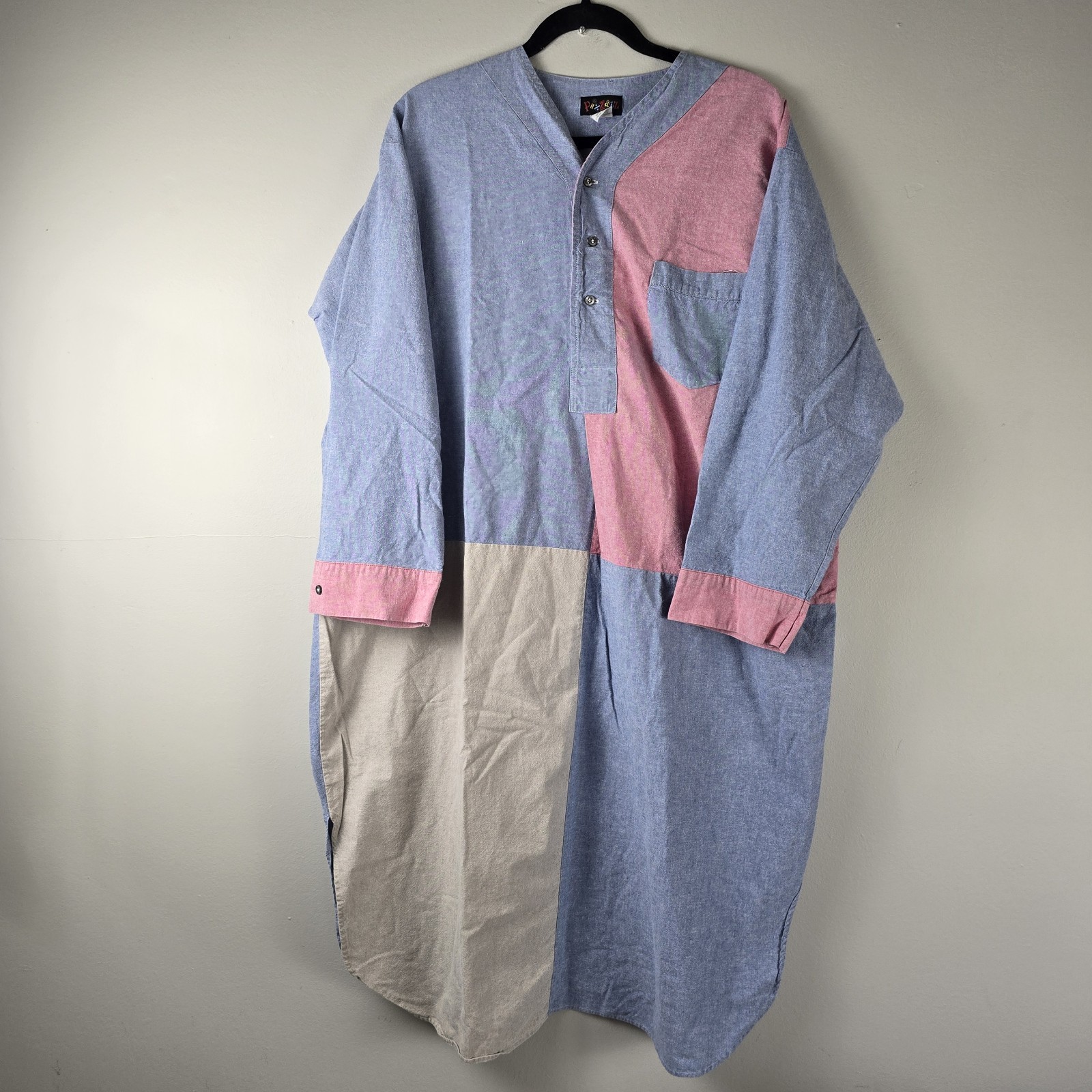 Vintage 90&rsquo;s Pizzazz Paneled Shirt Dress Oversized L/XL