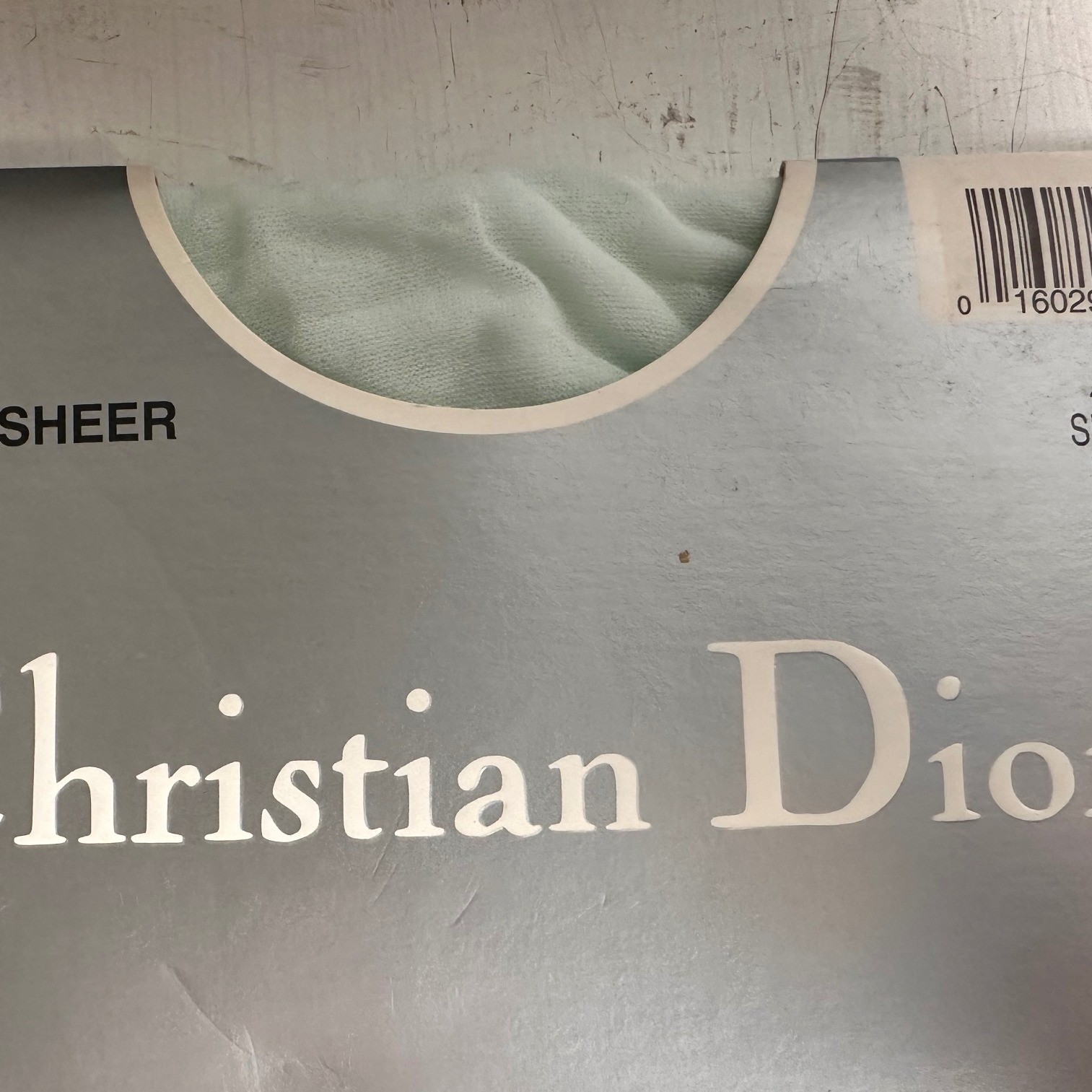Christian Dior Vtg Full Figure Daytime Silken Sheer Pantyhose Blue Mist 3X NOS