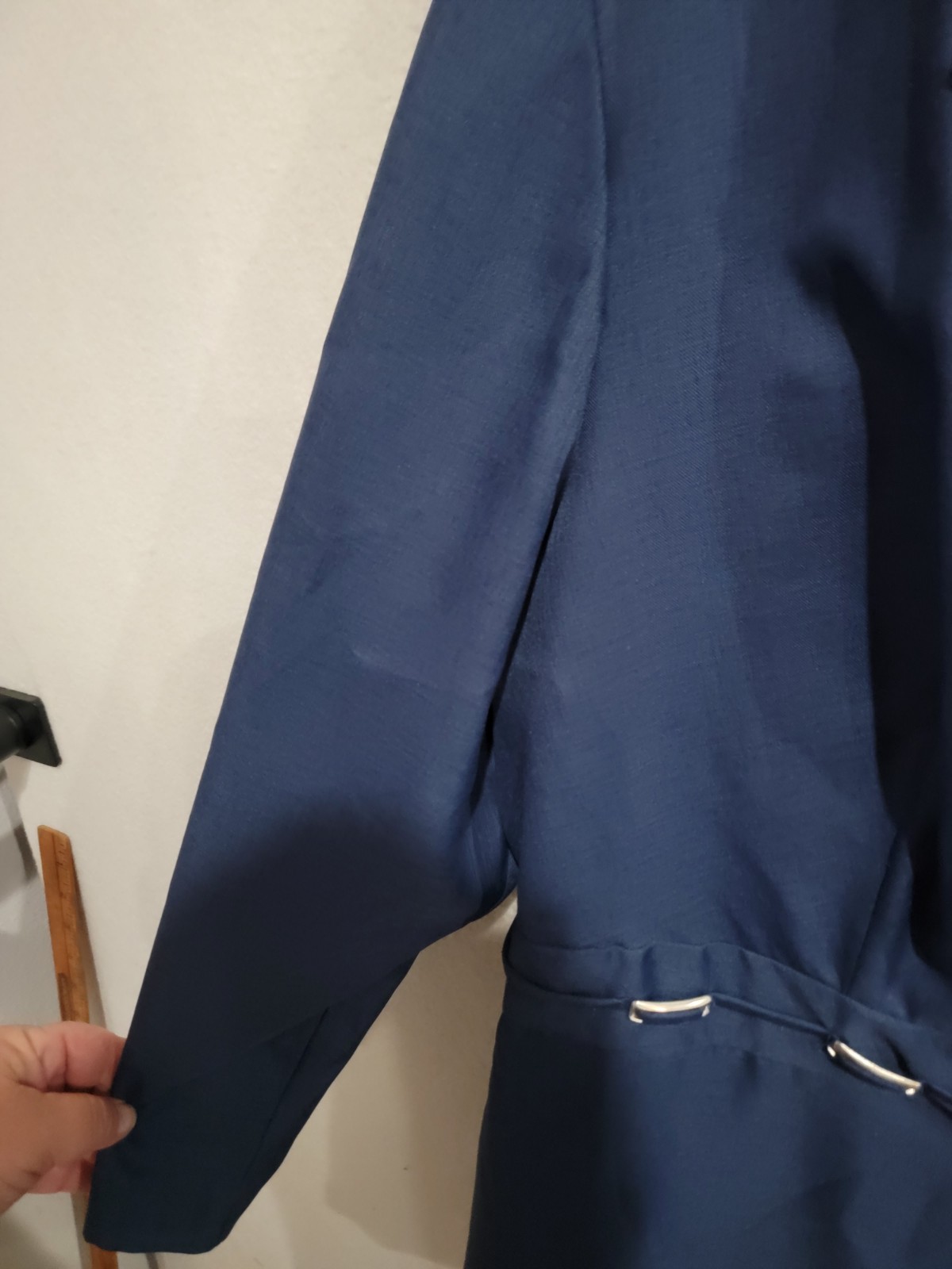Chad&rsquo;s Place Navy Blue Blazer Jacket Womens 22WP Made in USA Plus Petite Vtg 90s