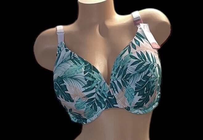 Cacique Lightly Lined T-Shirt Nylon Bra Womens 44DD NWT