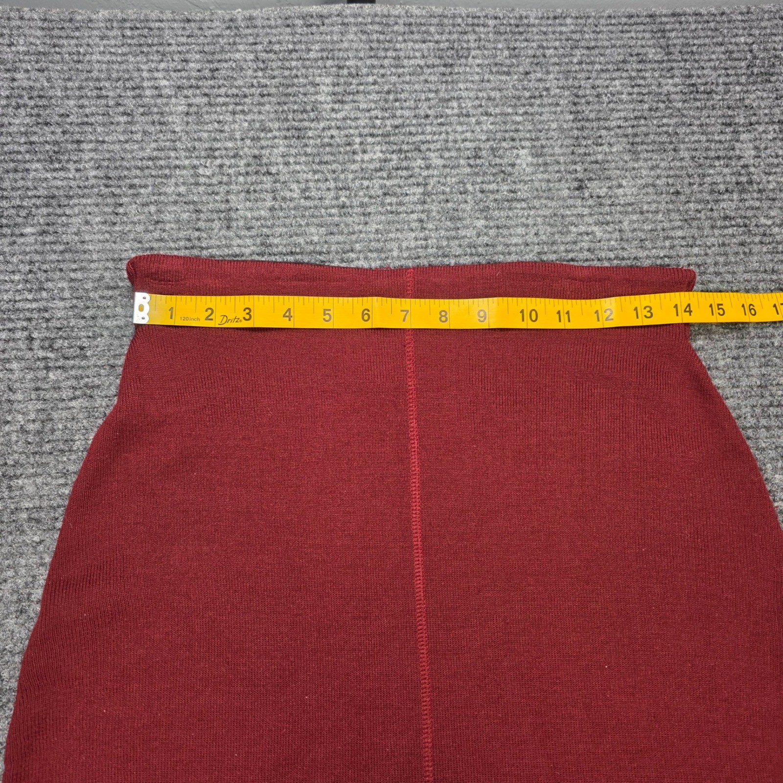 Vintage Nipon Studio Knit Column Midi Skirt Women&rsquo;s Size M Burgundy Wool Blend