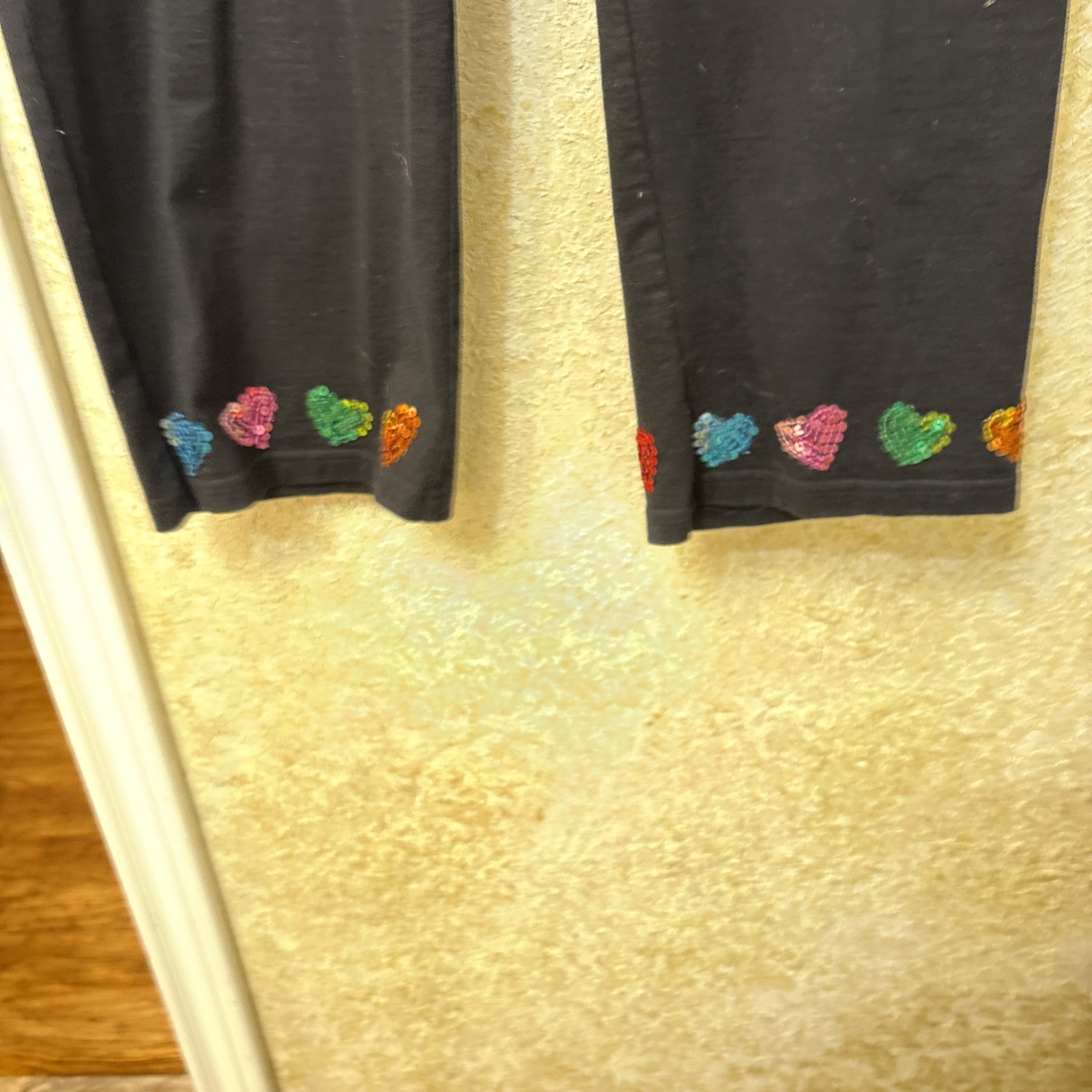 MICHAEL SIMON VINTAGE SET sequined Hearts Valentine&rsquo;s outfit pants & top used