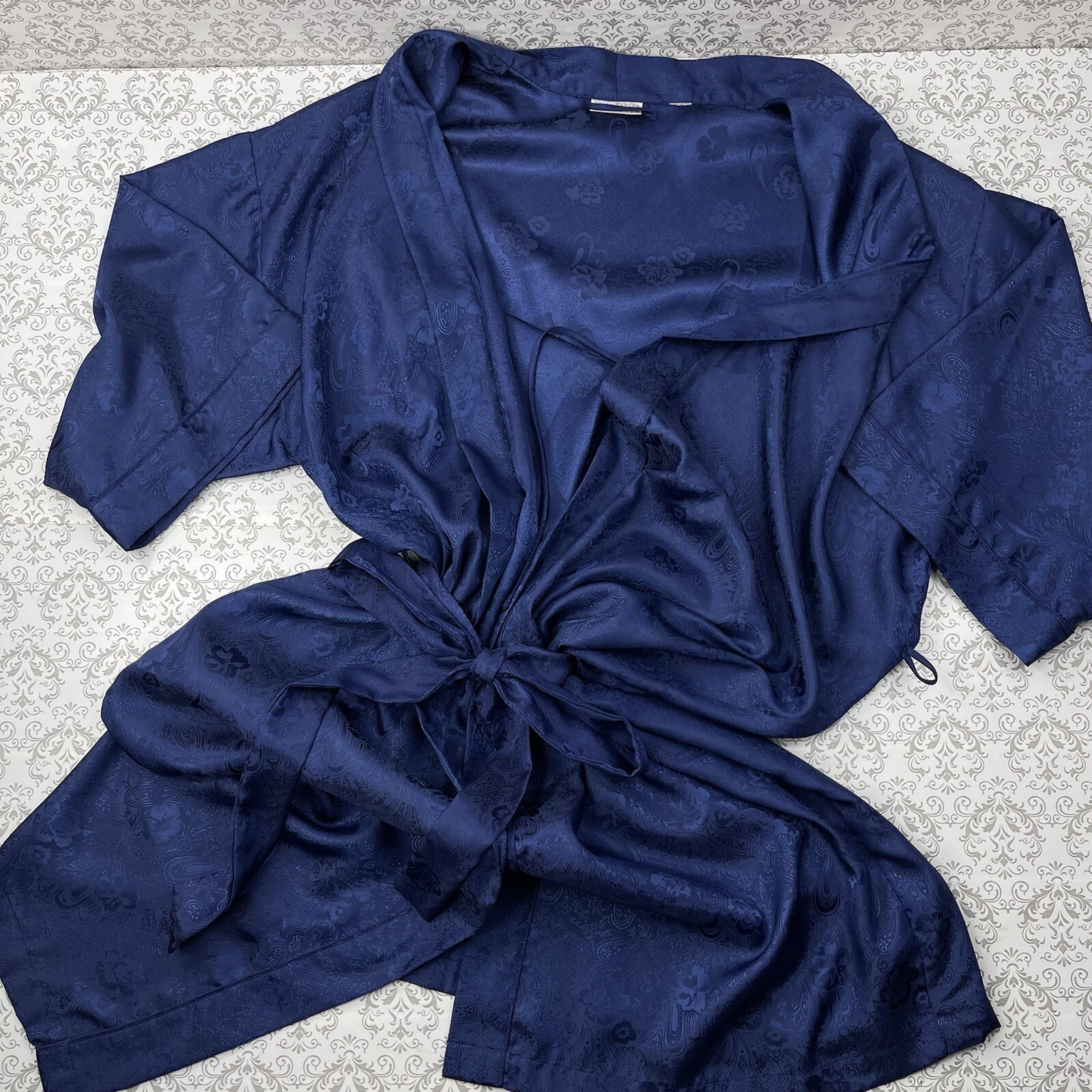 Erika Taylor Intimates Blue Floral Robe Comfortable Sleepwear Vintage M/L