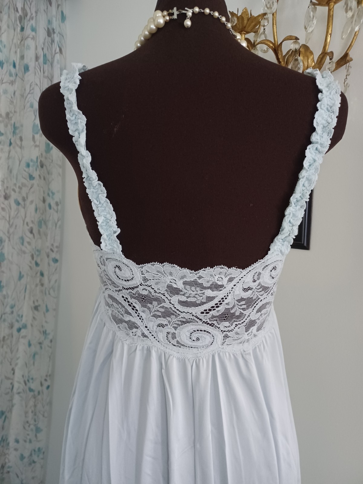 Vintage Olga Nightgown Dress Powder Blue Gorgeous 92040 Sz S-M 120  » Hem Sweep