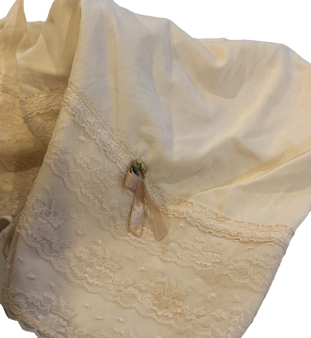 1960&rsquo;s Vintage Greenco Maid All Nylon Tricot Beige Half Slip Fairycore Dainty 6