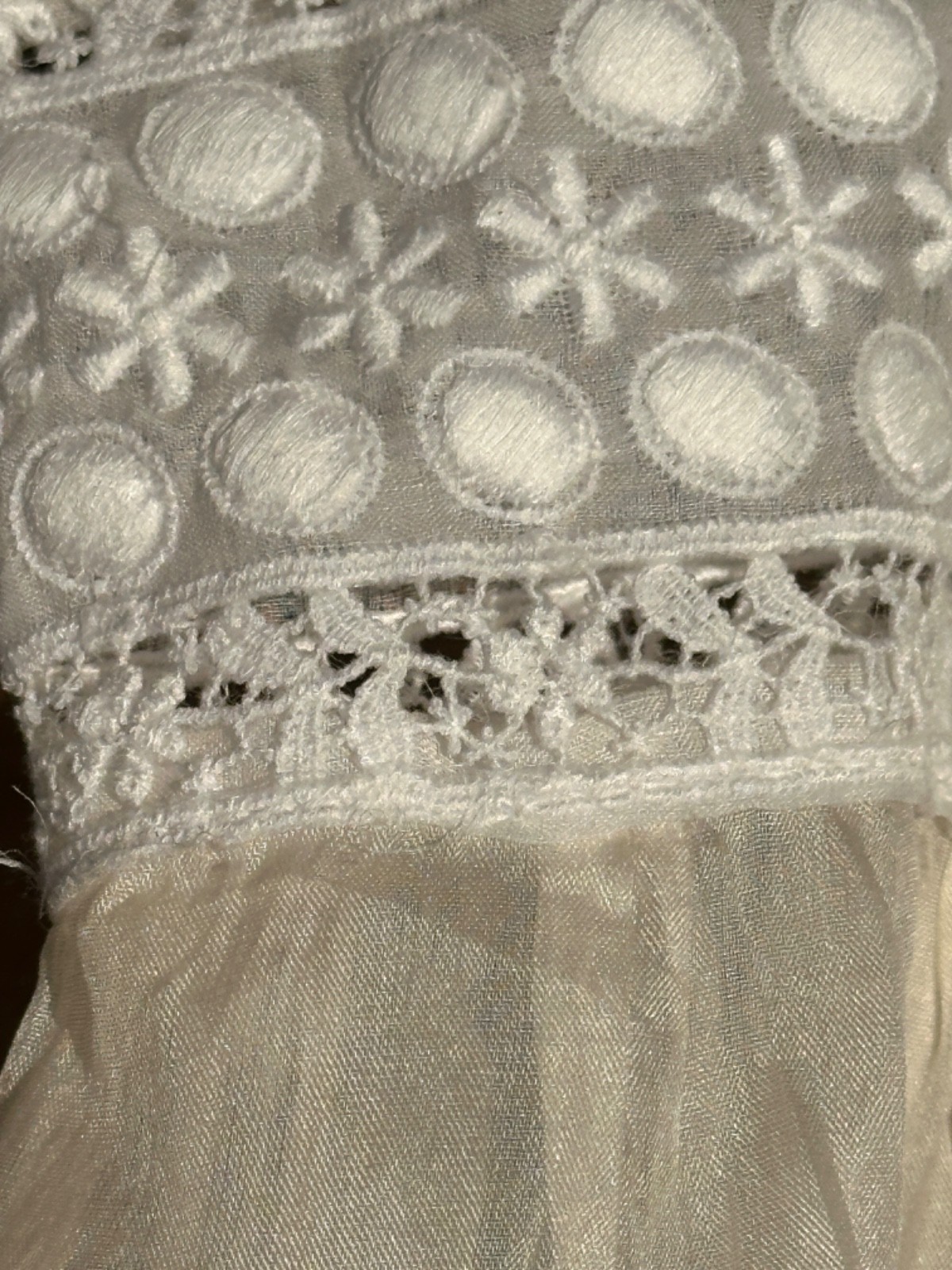 Edwardian Tea Dress Antique Silk Organza with Lace Rare Vintage