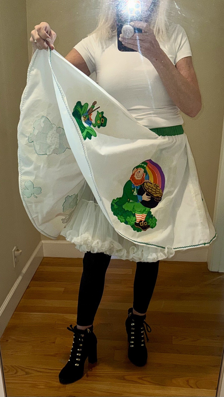 Vintage Handmade St. Patrick’s Day Skirt Outfit w/ Petticoat – Stretch Waist