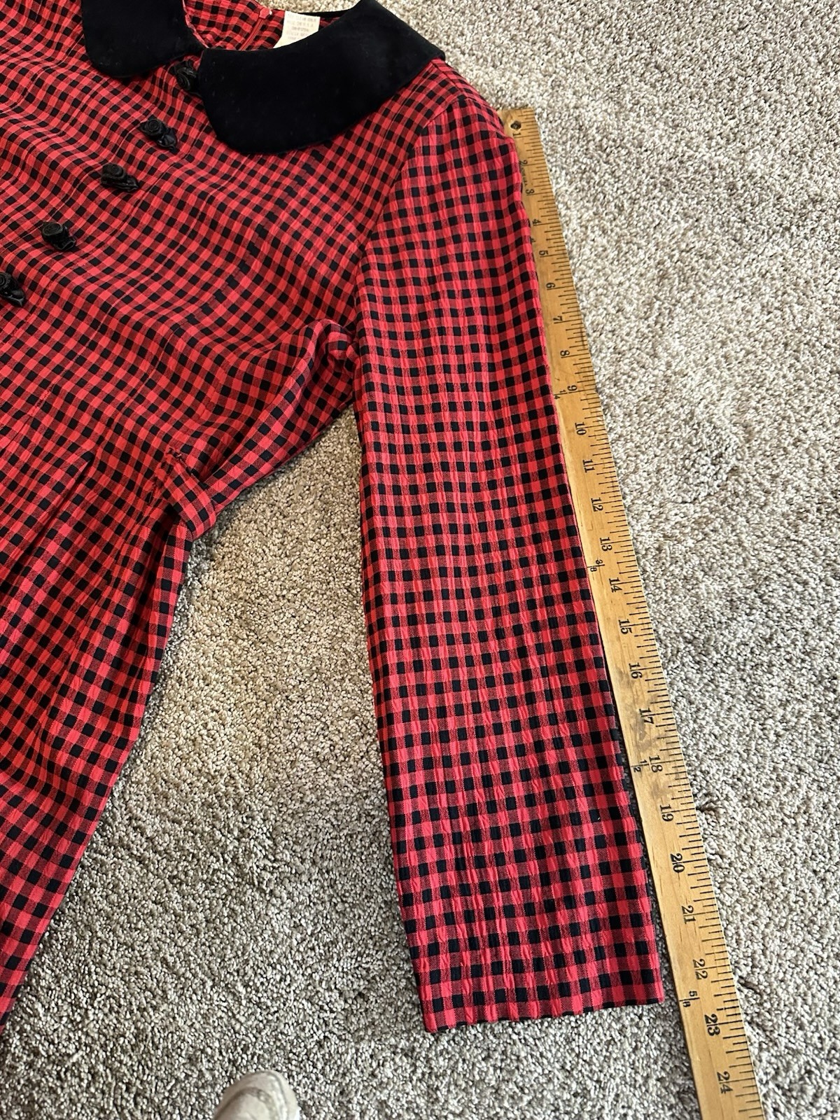Vintage 90s Gingham Cottagecore Teacher Dress Womens Size 8 J.B.S Plaid Gingham