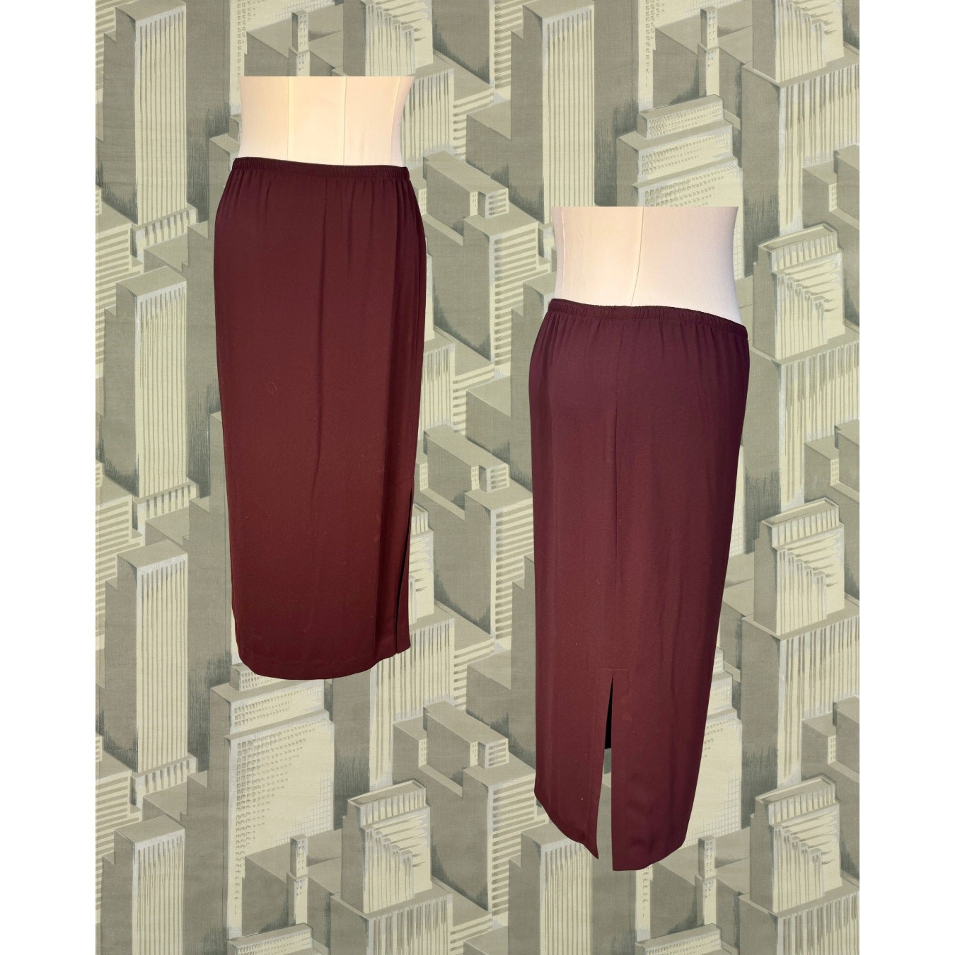 Vintage 90s Jacqueline Ferrar Raisin Athleisure Hoodie and Pencil Skirt Set 12