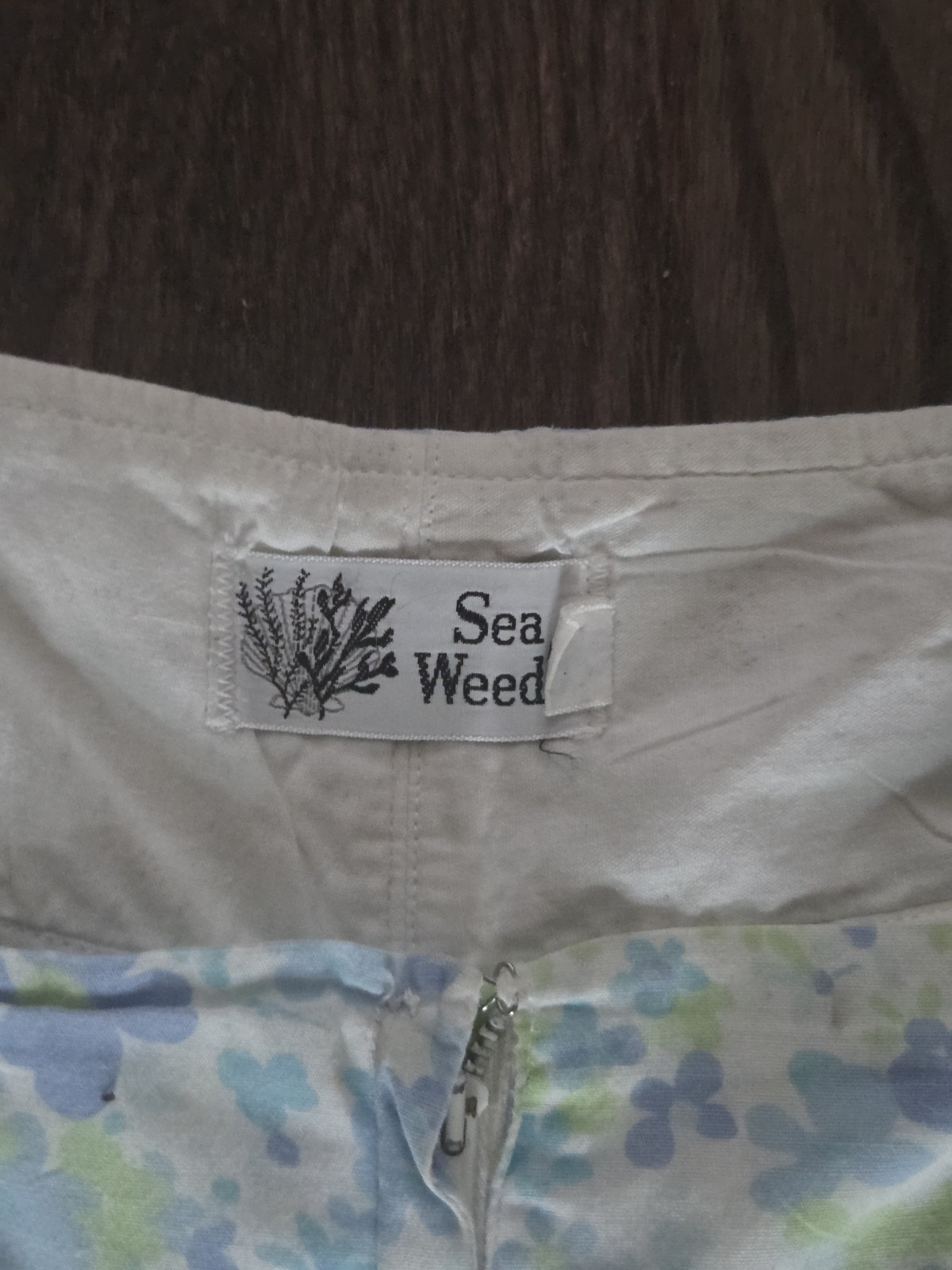 Vintage Sea Weeds Floral Skort Romper Women&rsquo;s Size 10 Blue Purple Summer Dress