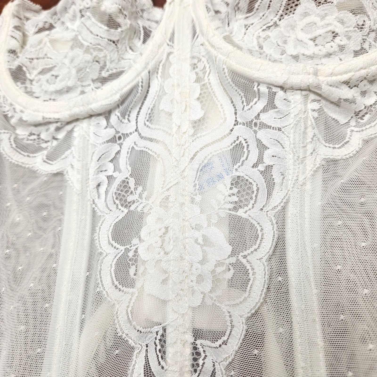 Vintage Vanity Fair White Lace Bustier Corset Garter Lingerie Coquette VTG