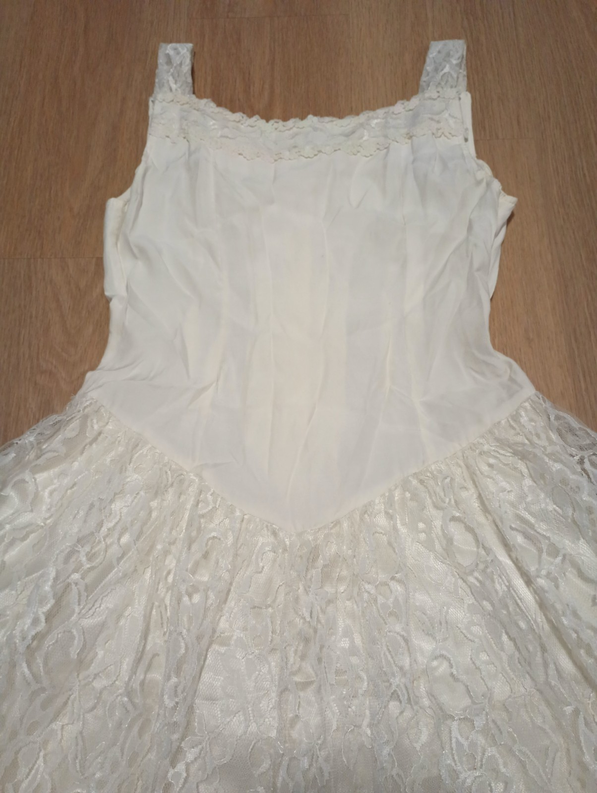 Vtg 80s Chantilly Lace Sequin TULLE Layered Skirt prom fit flare glam Dress S