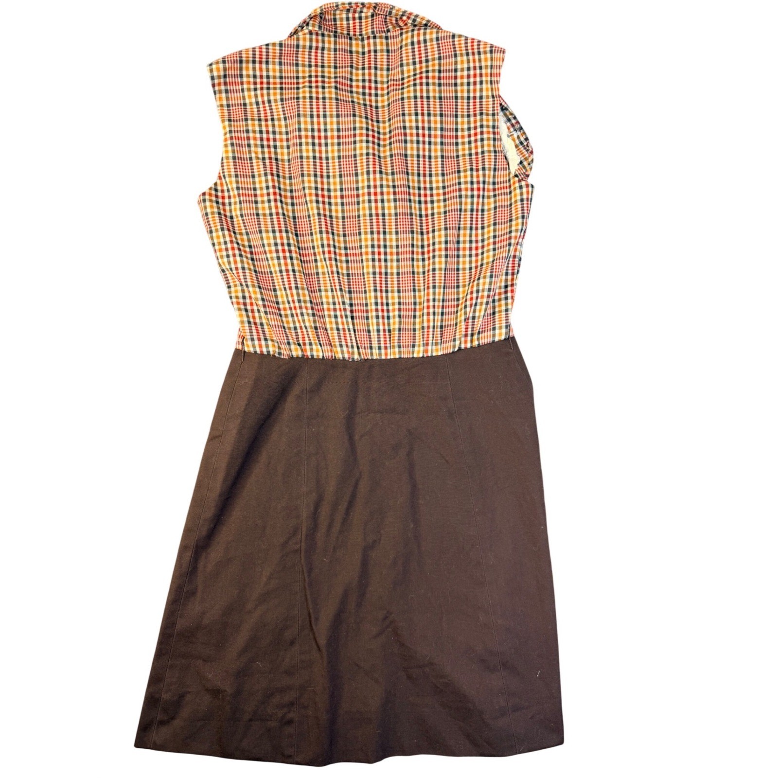 California Girl Vintage Brown Plaid Dress Suit Set Jacket 2pc Mod 70s Workwear