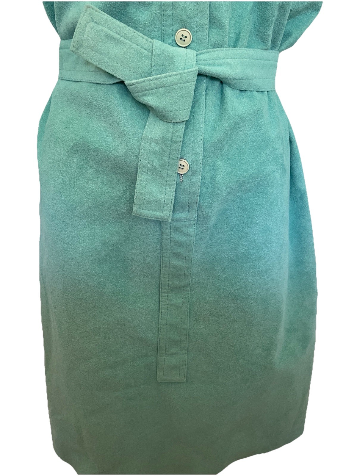 CHESTER WEINBERG For SAMUEL ROBERT VINTAGE 70’s Turquoise Faux Suede DRESS