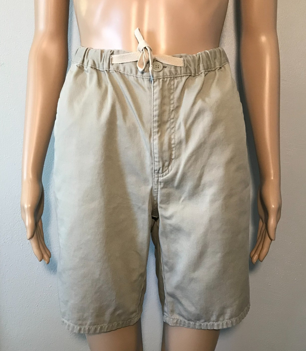 Vintage Hang Ten Women&rsquo;s Shorts SizeXS Khaki Zip-Fly Elastic Waist 100% Cotton
