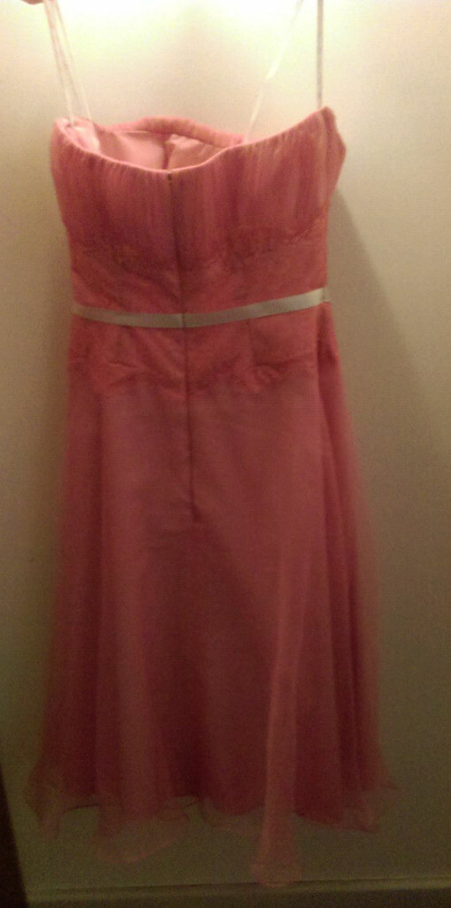 Vintage 90’s Mid Length Ladies Salmon Blended-fabric Flow Dress Size 12 g. cond.