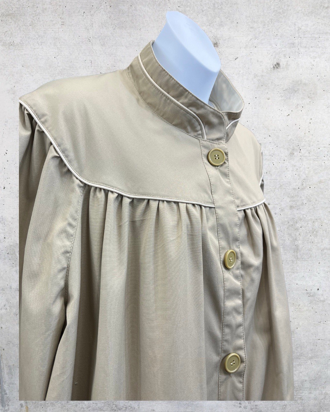 Vintage Misty Harbor Oversized Utility Coat Medium Neutral 80s 90s Lightweight