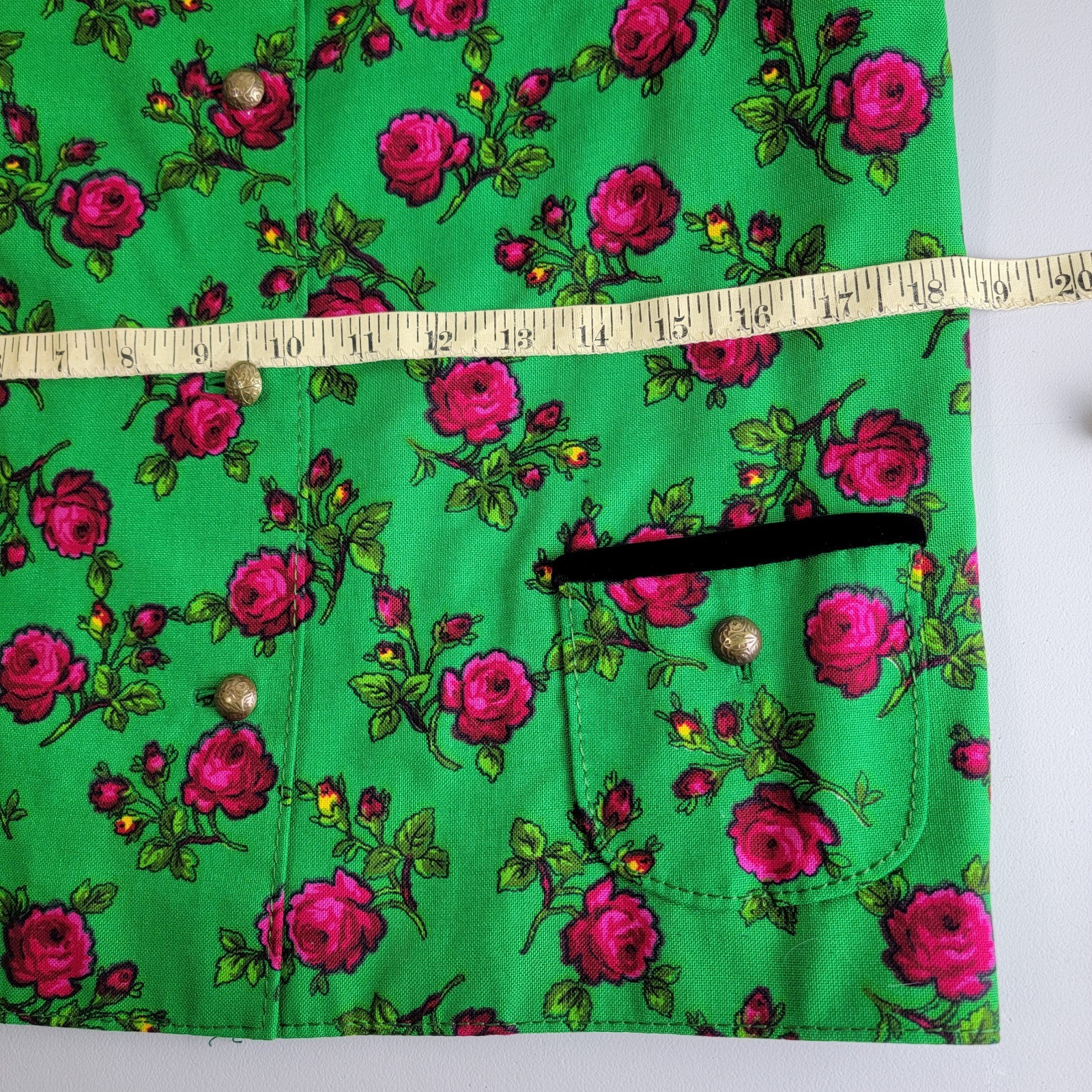 Vtg. Short Hammerer Erzeugnis Jacket Austria 38 (Fits Sz.4 or S) Green Floral