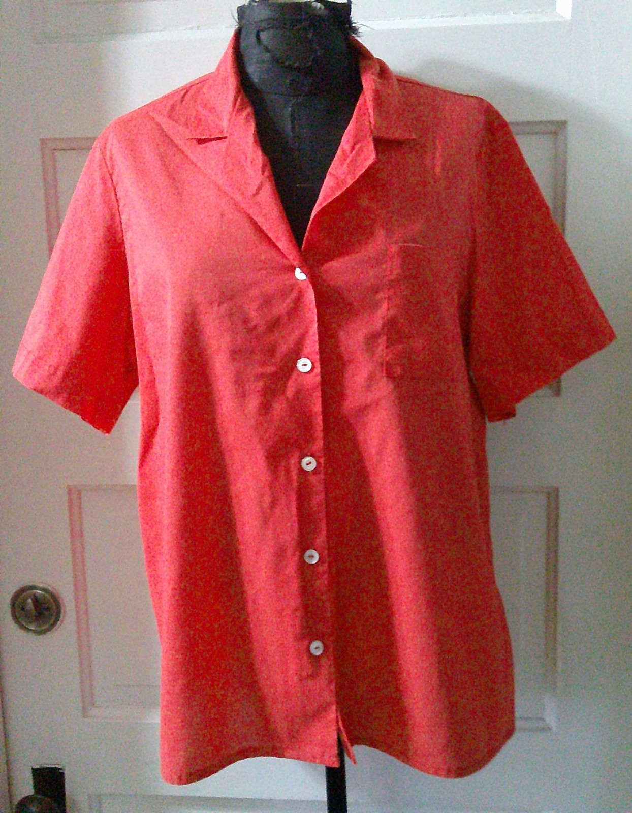 Vintage SS BLAIR 80&rsquo;s Red Button Up Top Shirt Blouse XL