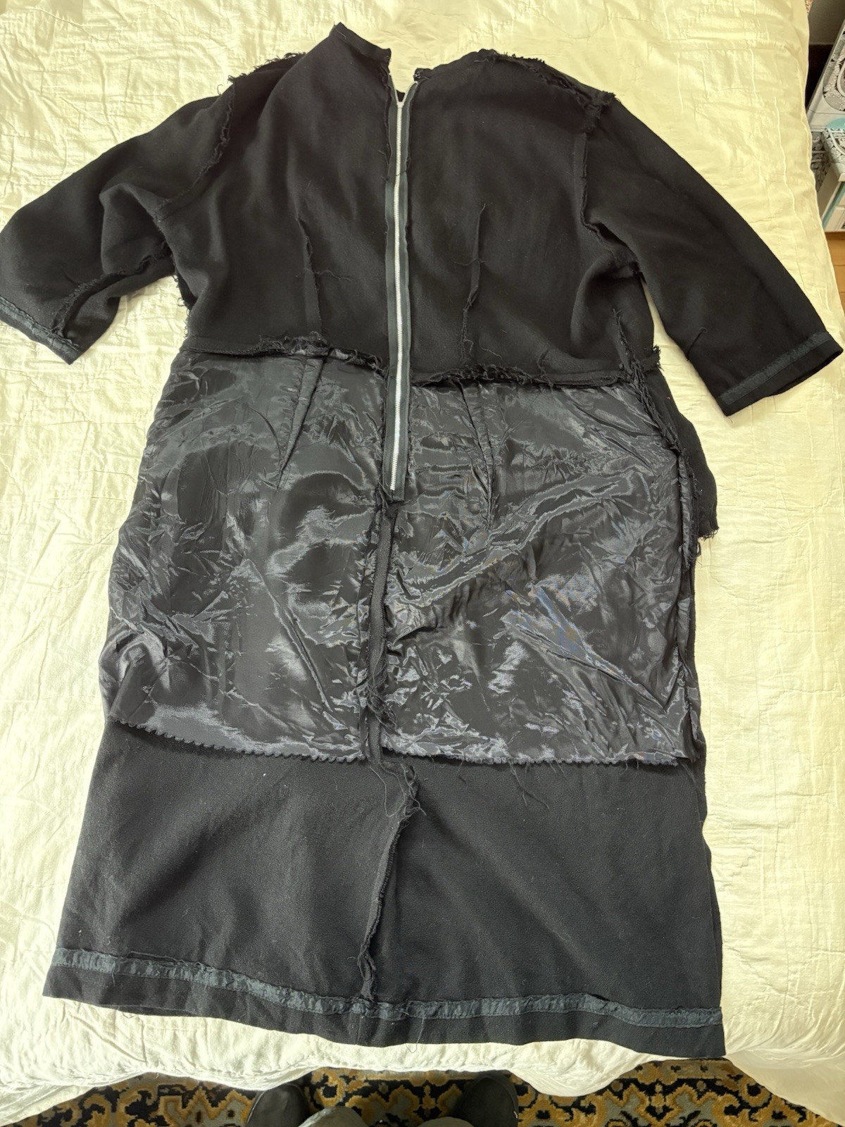 1940s Handmade (?) Vintage Black Formal Cocktail Plus Size Wool Dress Size 18/20