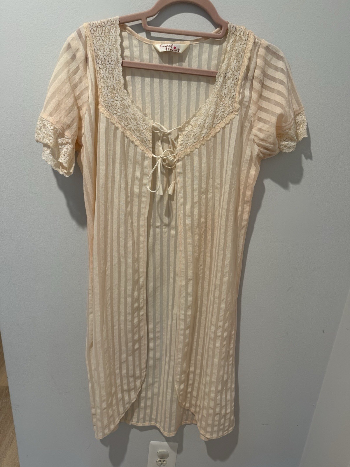 Vintage Sweet Heart Two Piece Nightgown And Slip Set