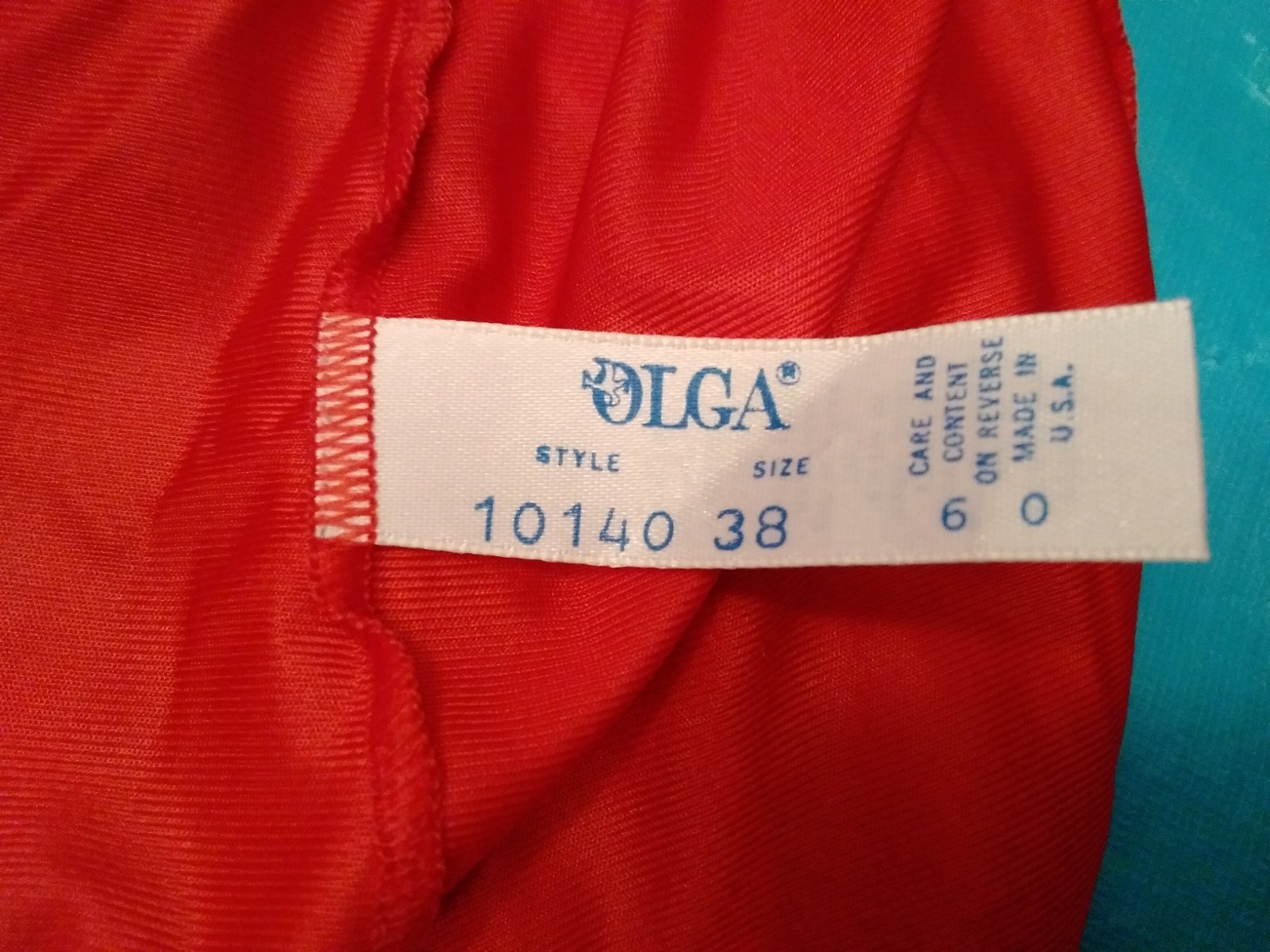 Olga Vintage Red Lace SZ 38 Cami Camisole Made USA