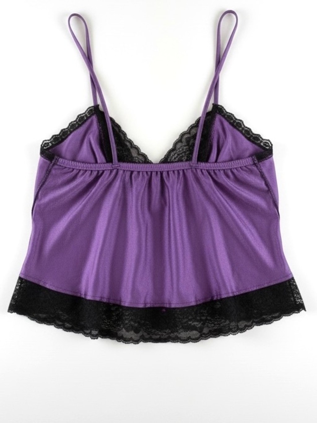 60s Bernette Purple Black Lace Cami Dark Fairy Goth Whimsigoth Slip
