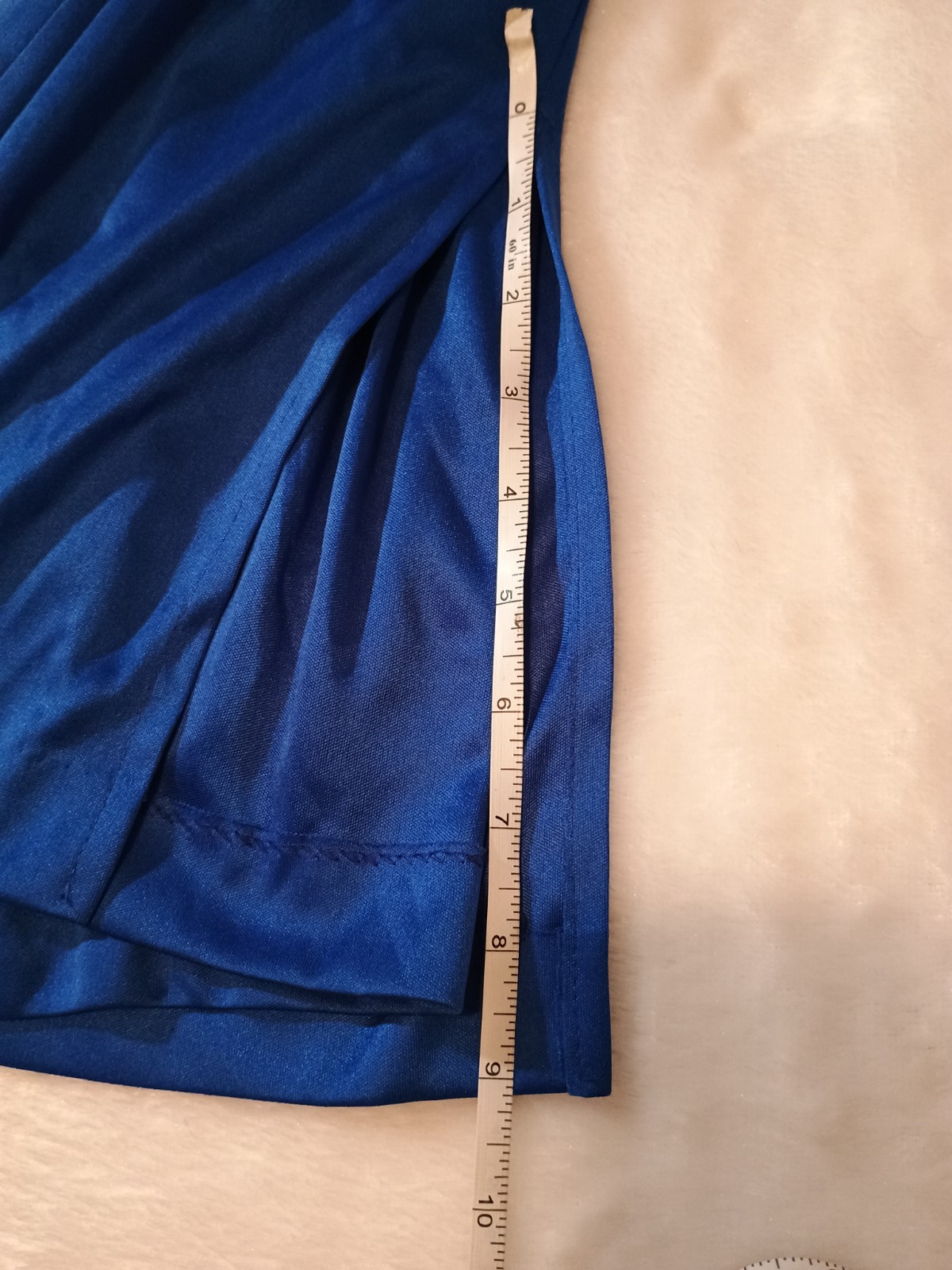 Vintage 80s Slinky Disco Royal Blue Plunging Ruched Drape Party Cocktail Dress