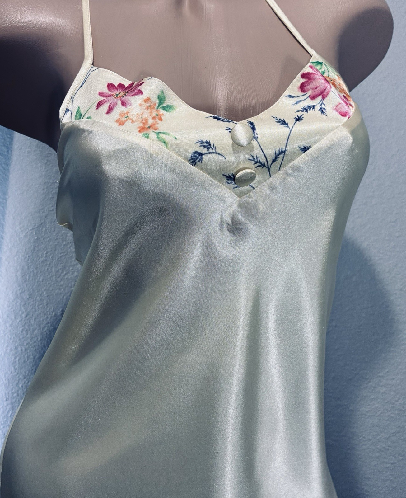 Vtg Yellow Satin Sun Dress Slip Lady M