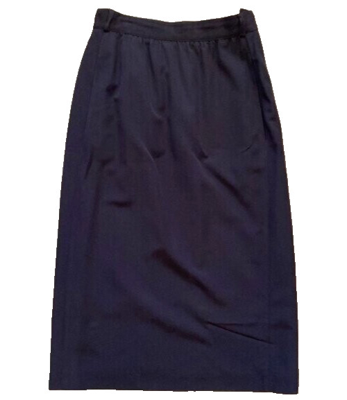 VTG Escada Margaretha Ley Long Skirt Blue Midi Pockets Secretary 80s 4 / 36