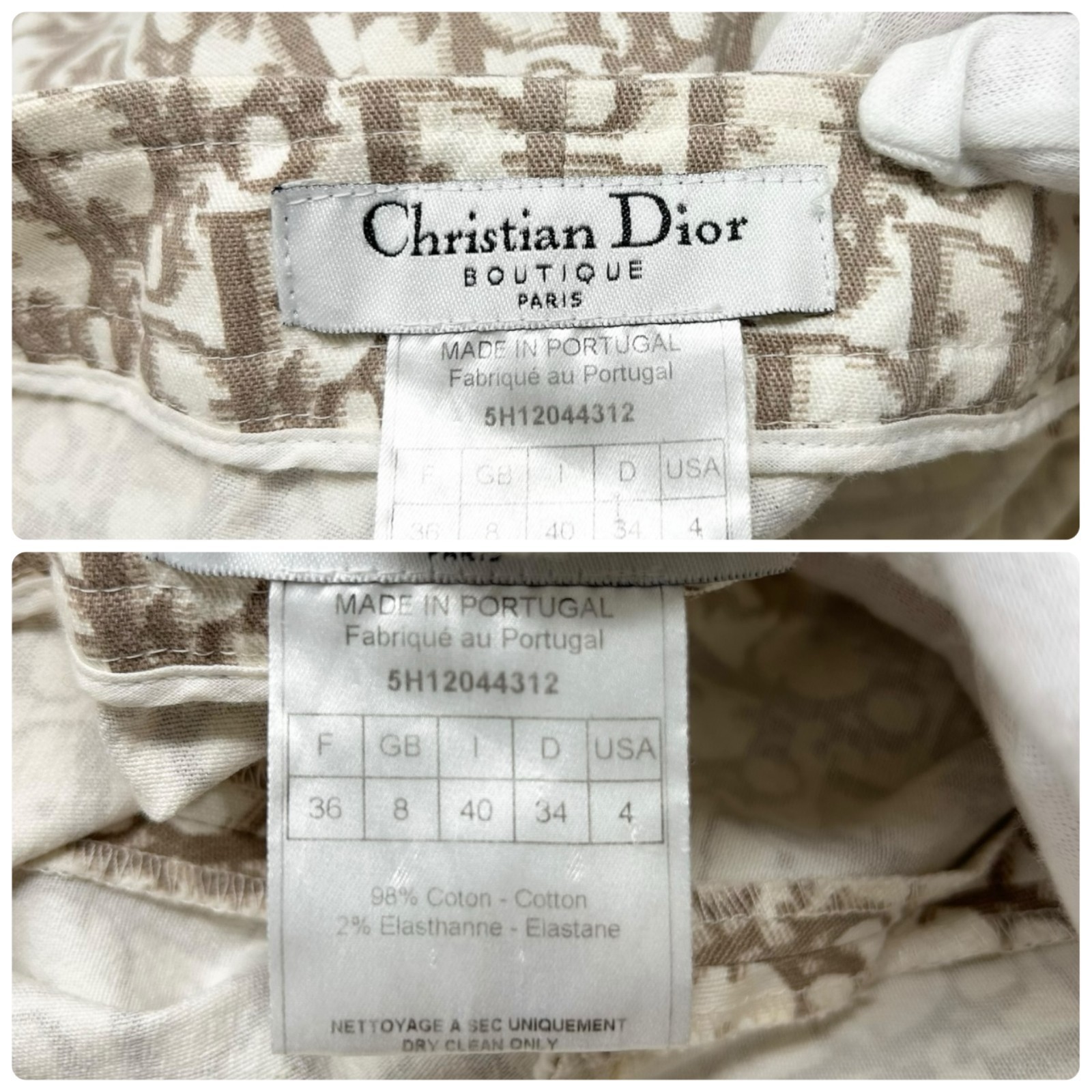 Christian Dior Vintage 2005 Trotter Monogram Pants Bottoms Zip #36 Cotton 105699