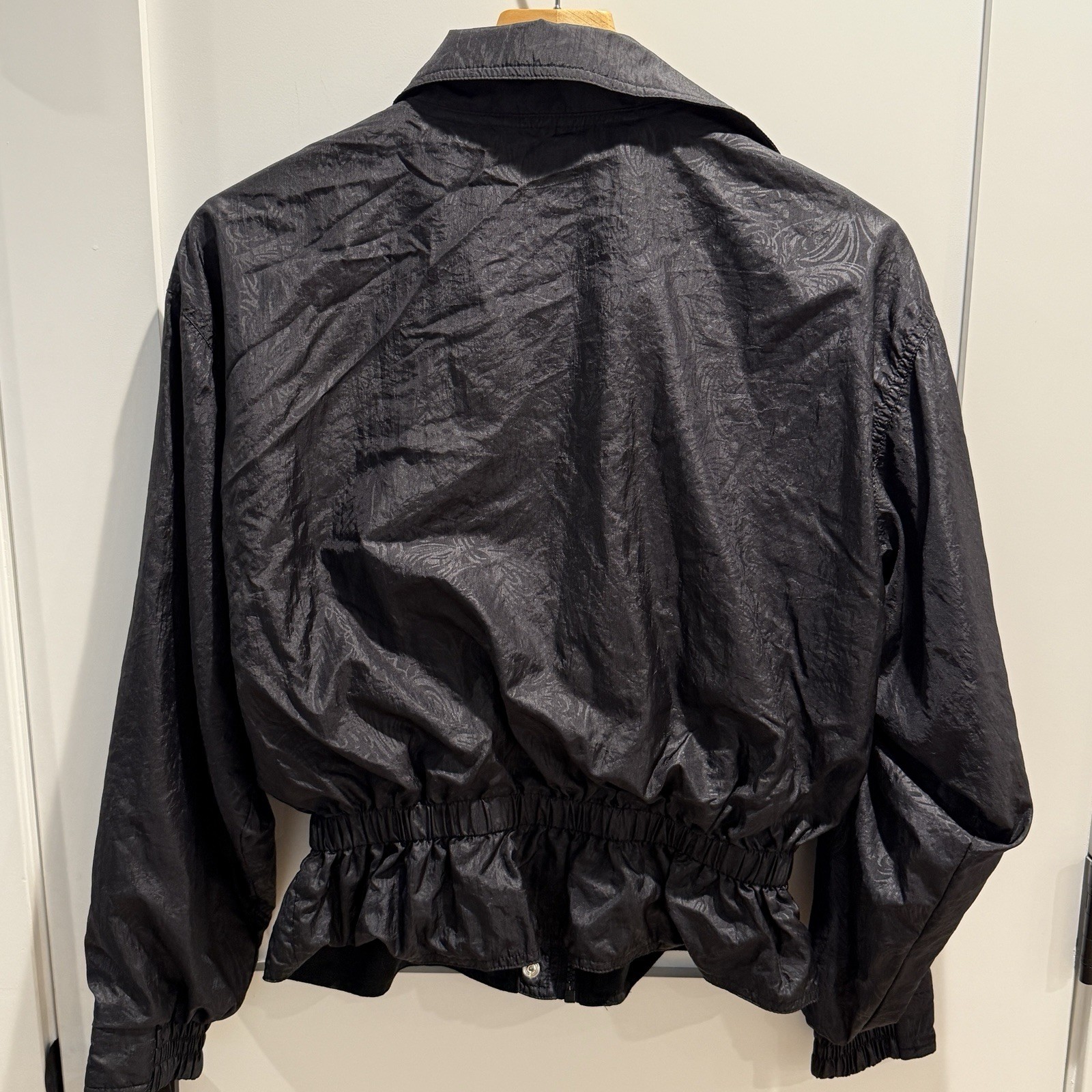 Vtg 80s 90s Ellesse Black Parachute/Windbreaker Jacket Hip Hop Womens 2