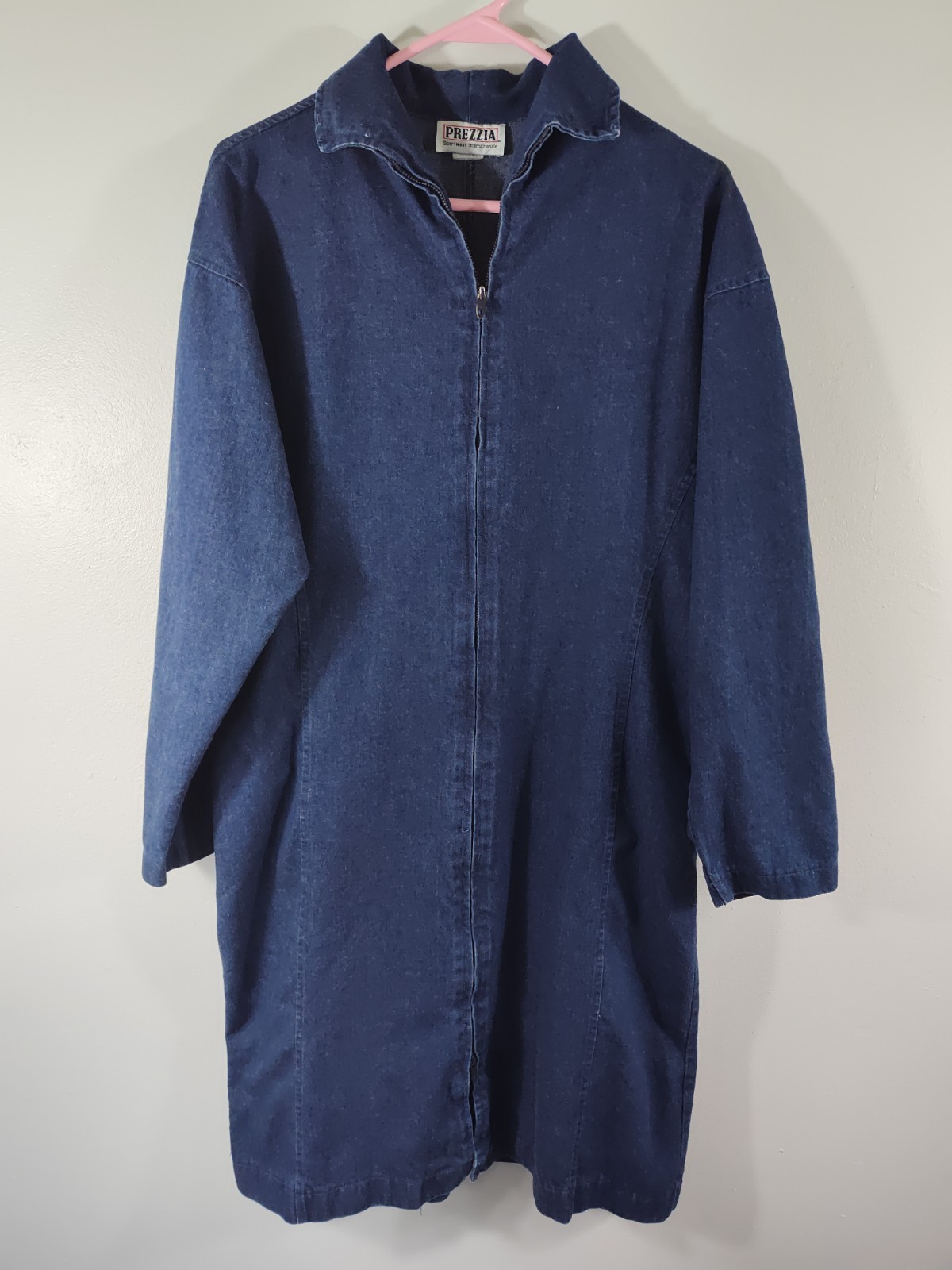 Vintage Prezzia Sportwear Internazionale Denim Dress. Women Sz 17/18 Made In USA
