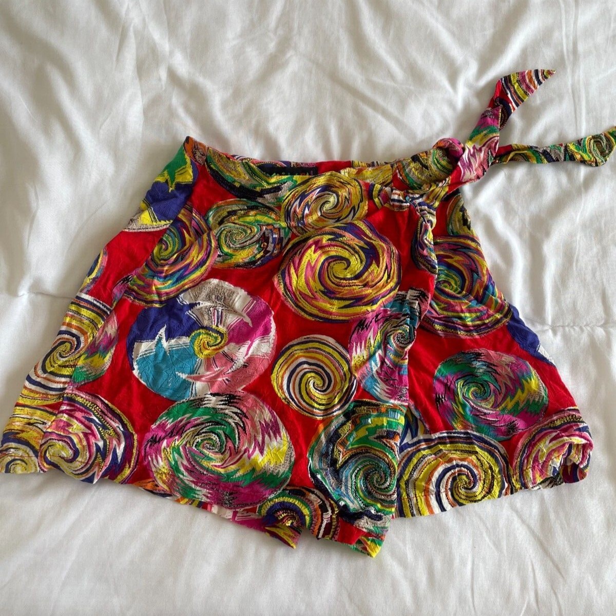 Vintage Jams World Wrap Swirl Pattern Skort Sz 3 (XS)