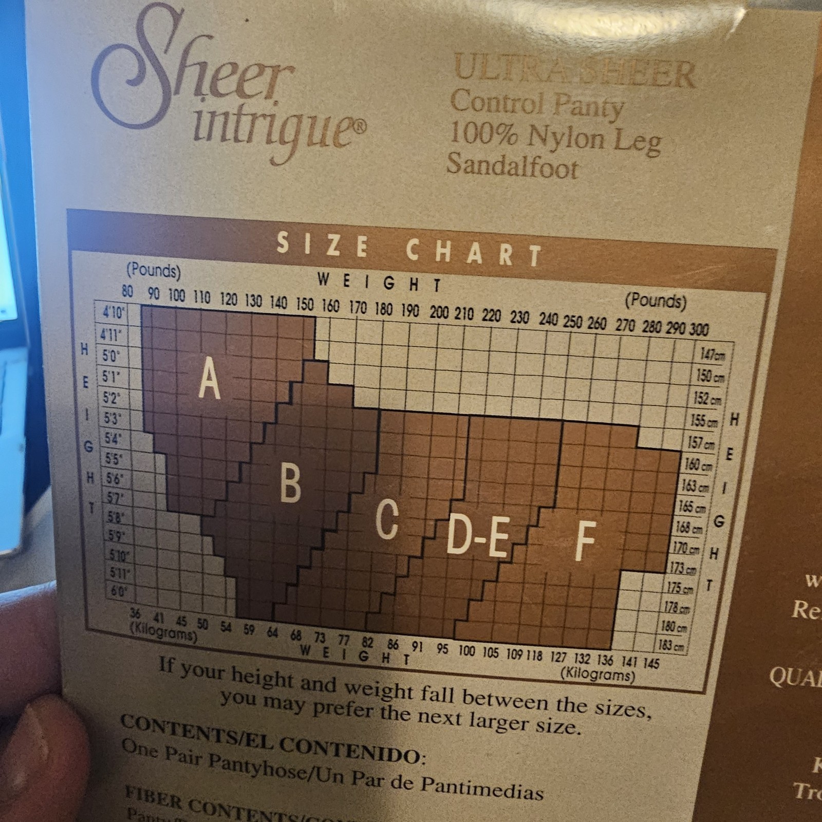 Vintage Sheer Intrigue Coffee Nylon Size B #4325 Ultra Sheer Control Panty Italy