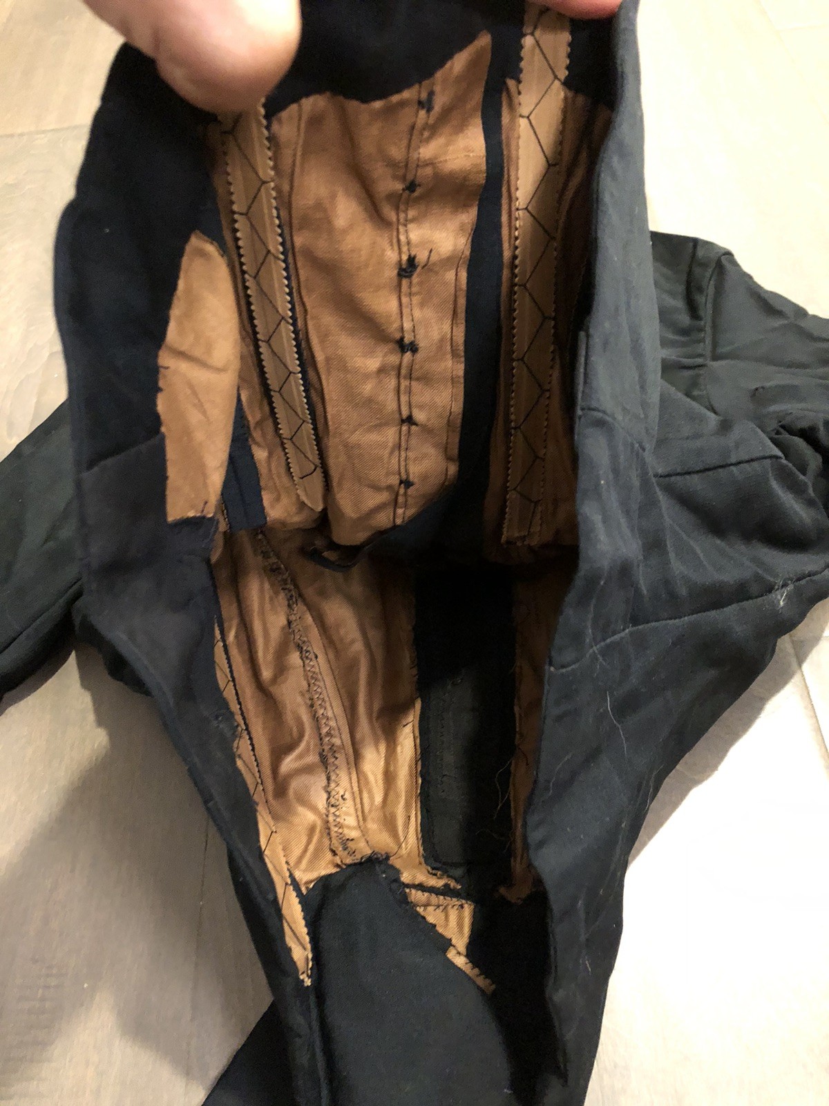 Antique Victorian Black Silk Bodice with Button Front And boning AS IS See Photo