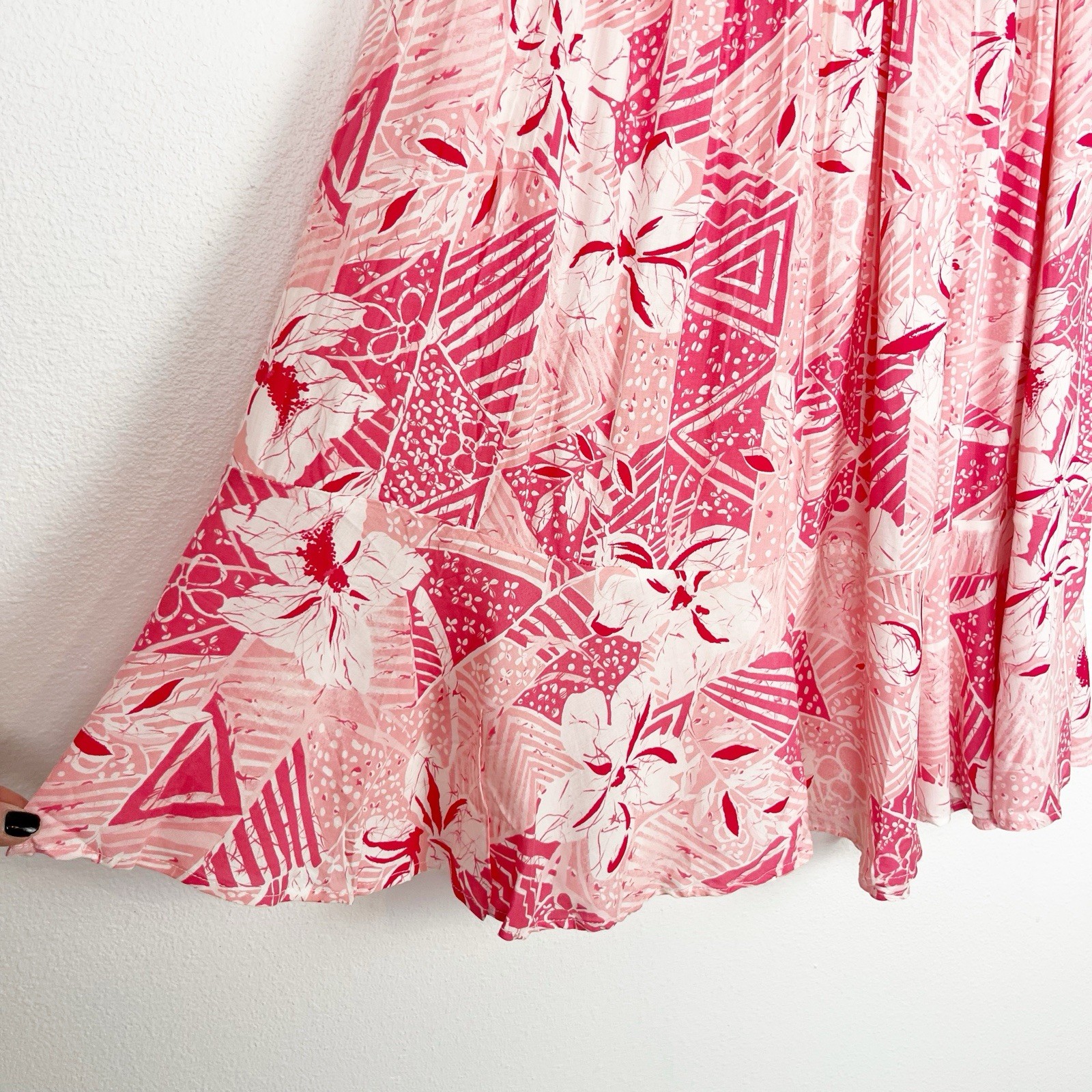 True Vintage &lsquo;Miss Oops&rsquo; Two Piece Skirt and Top Set Hawaiian Floral Dress 80s