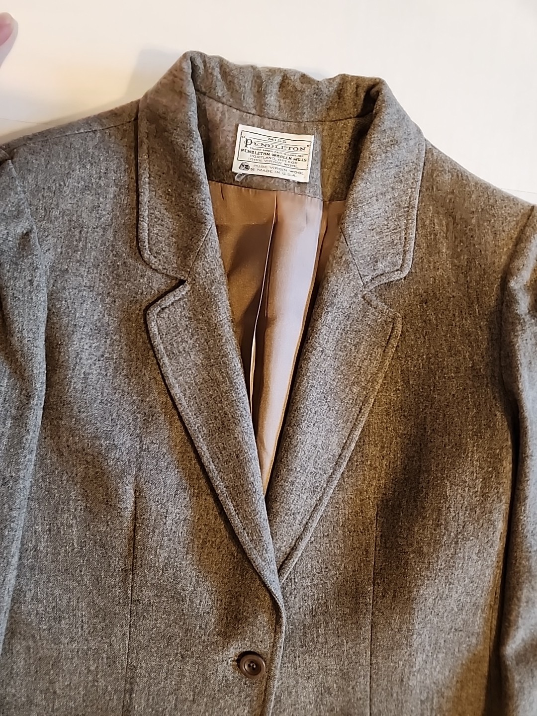 Vtg Miss Pendleton Suit Pant Jacket Set 100% Pure Virgin Wool Tweed Woolen Mills