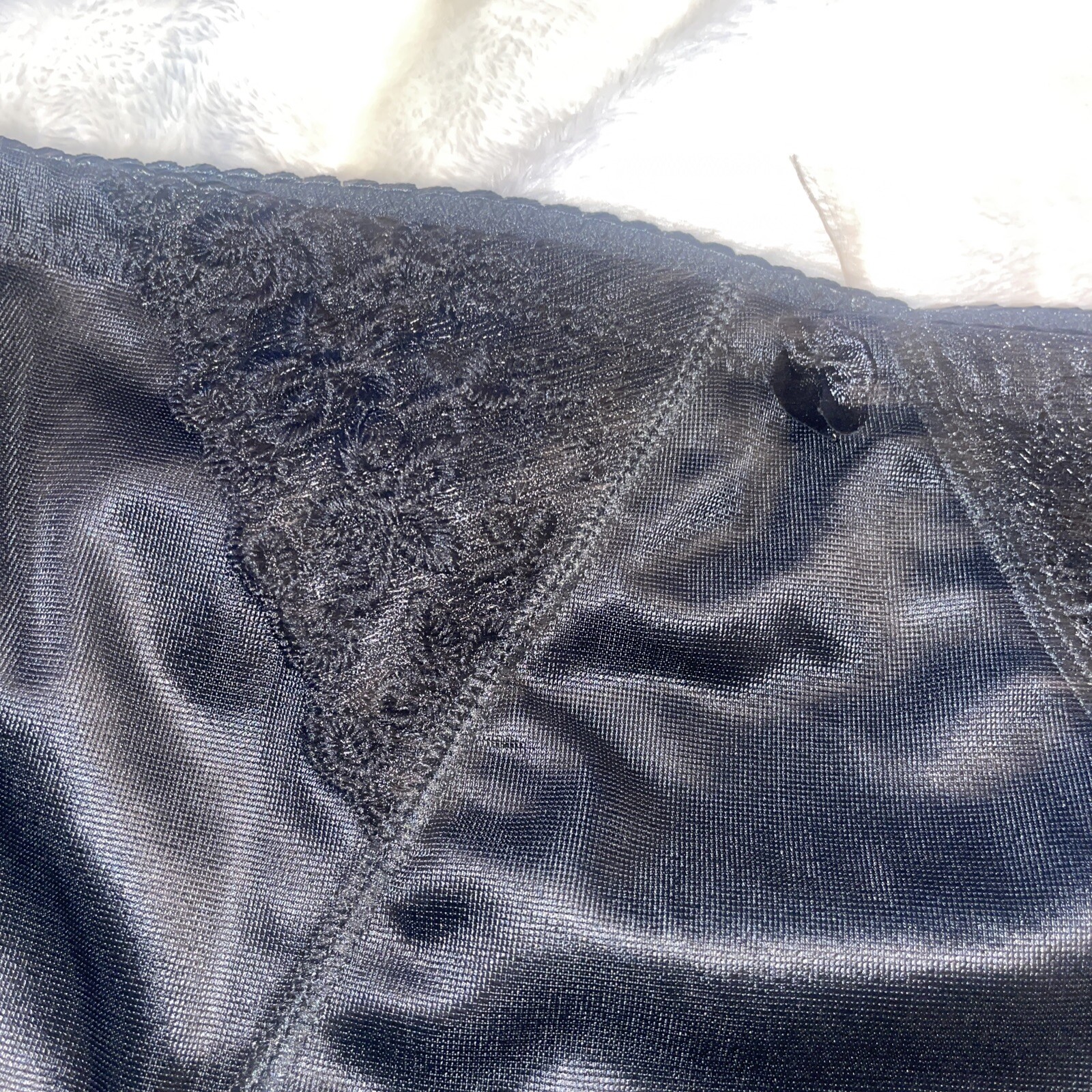 Black Shaper VINTAGE panties Polyester spandex Black Lace trim sides NWOT ￼XL