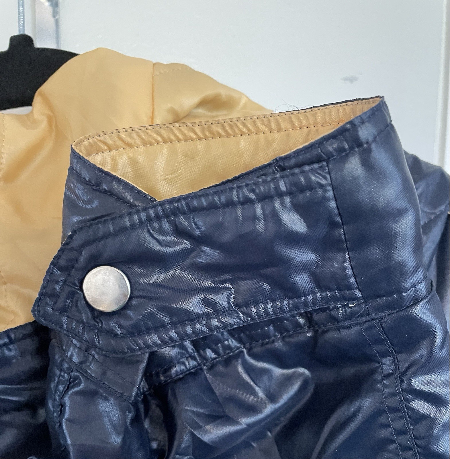 COURREGES c.1970&rsquo;s Hyperbole Paris Navy Blue Drawstring Windbreaker Raincoat